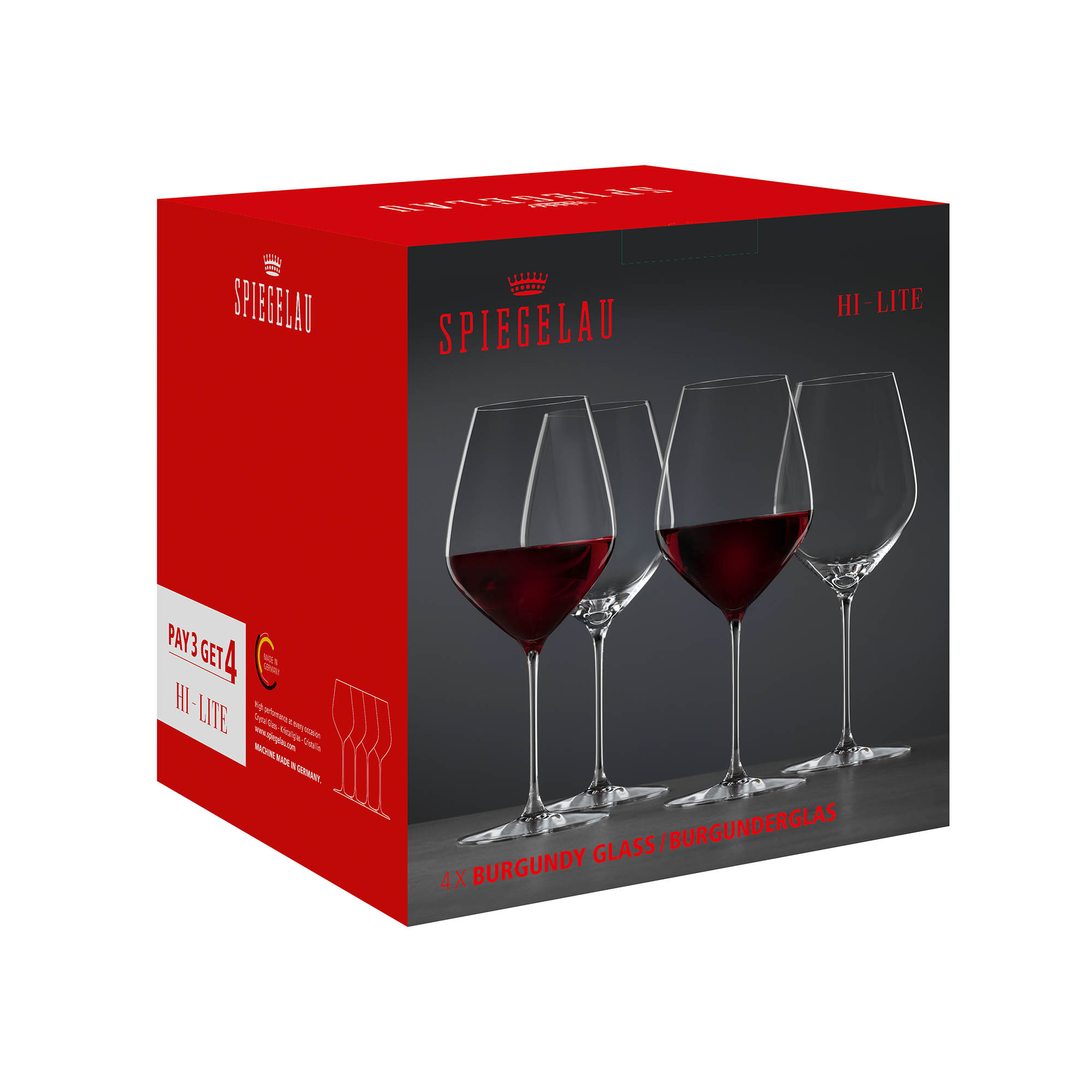 SPIEGELAU Serie HI-LITE Vorteils-Set Burgunderglas 734 ml Rotweinglas 4 Stück