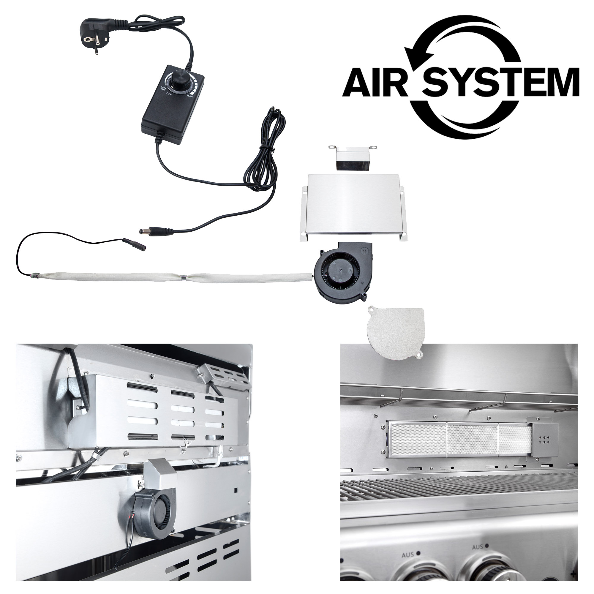 ALLGRILL gas grill CHEF M stainless steel with steak zone, backburner and air system SUMMER OFFER