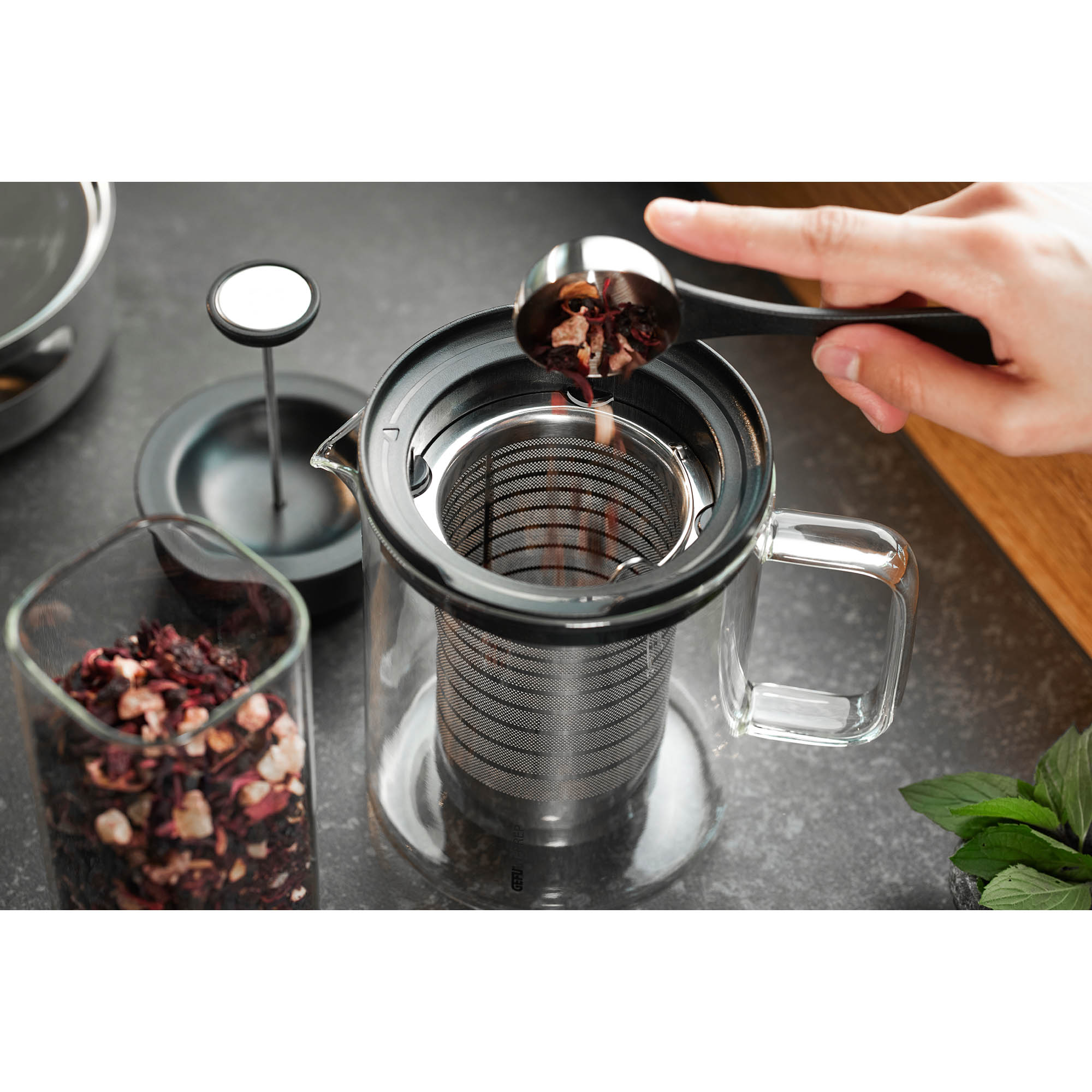 GEFU T-PREP teapot with brew-stop function 0.8 litres for 3 - 4 cups