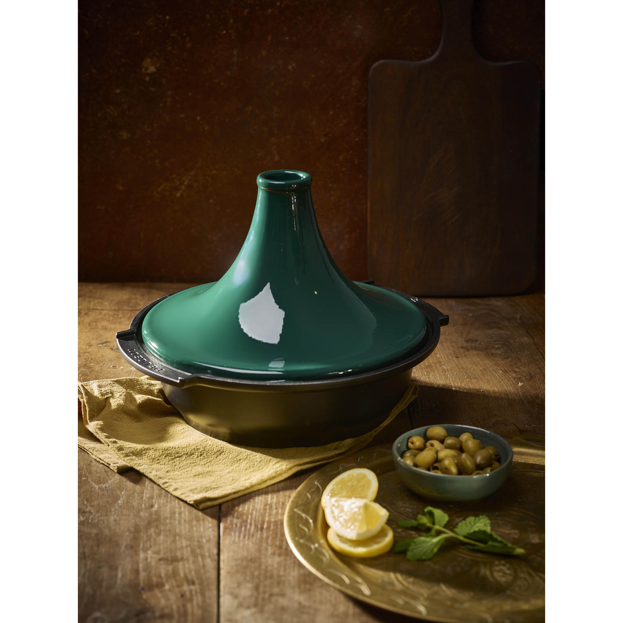 PEUGEOT Tagine ATLAS 30 cm Aluminium with Ceramic Lid, Forest Green