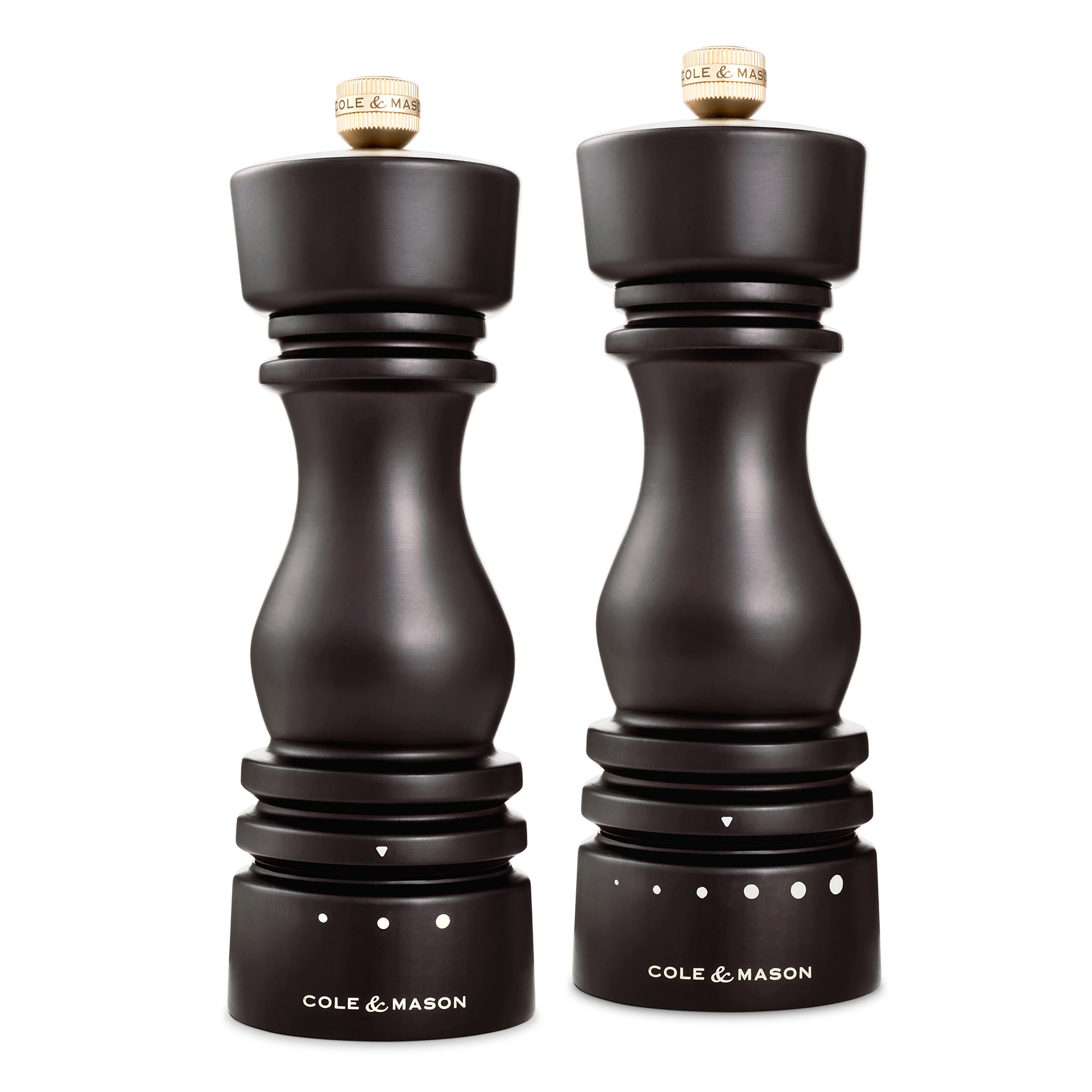 COLE & MASON Geschenk-Set Salzmühle und Pfeffermühle LONDON 18 cm Buche schokolade