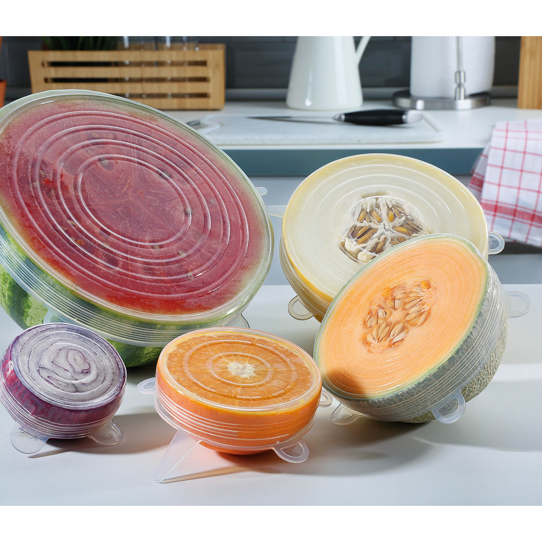 KÜCHENPROFI STRETCH silicone keep-fresh lid set of 6 6.5 cm to 20 cm