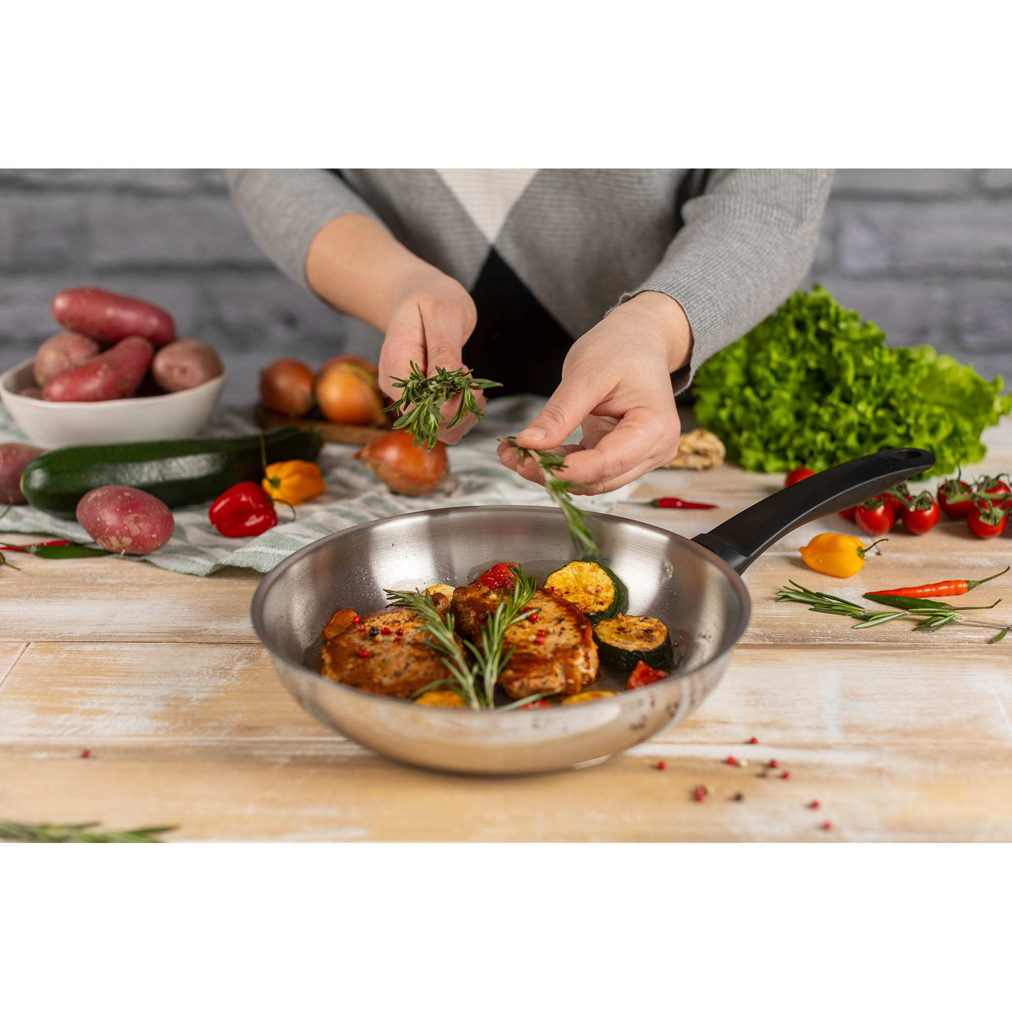 KUHN RIKON frying pan CLASSIC stainless steel uncoated 28 cm INDUCTION