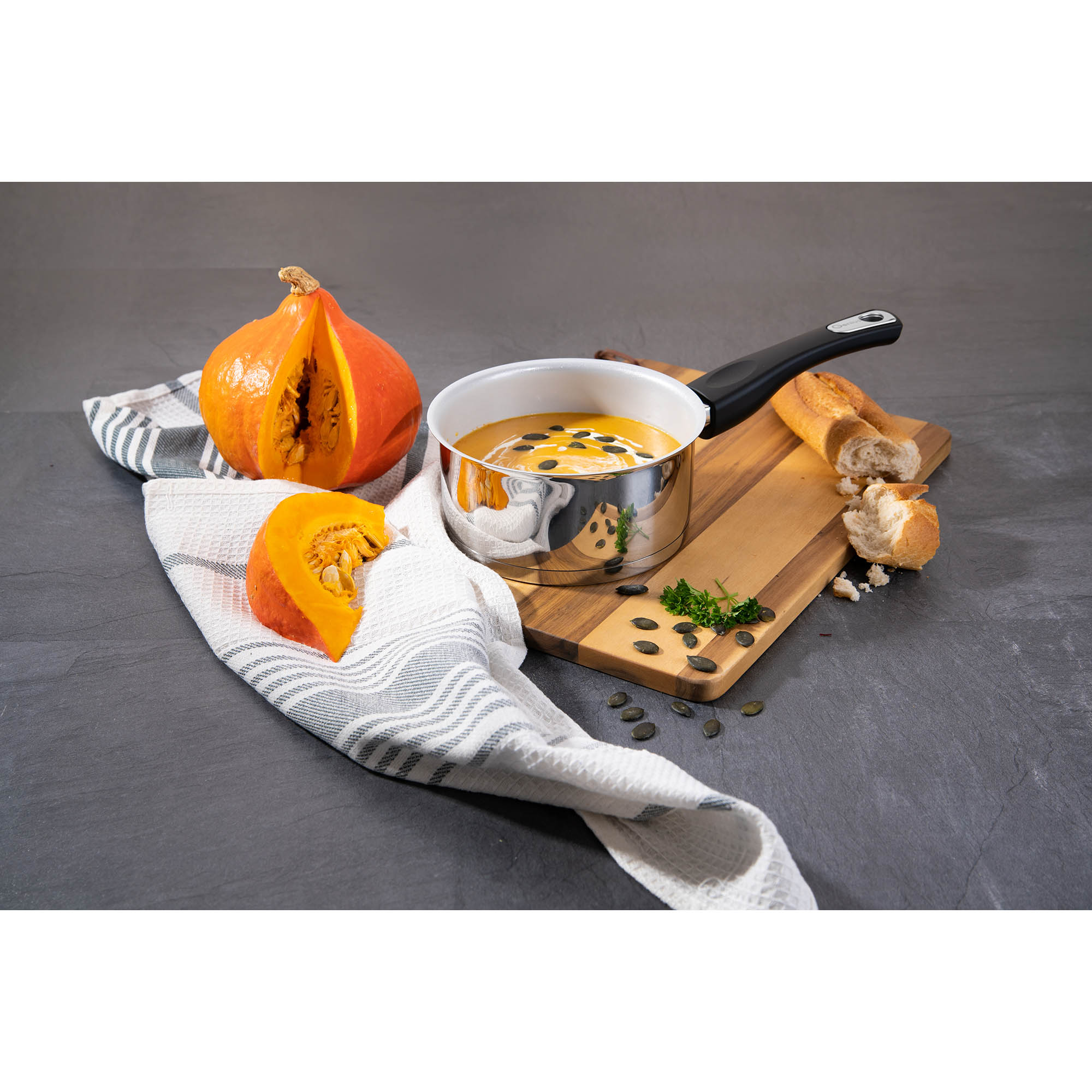 GENIUS Stielkasserolle CERAFIT STEEL mit Keramik-Beschichtung 16 cm 1,6 Liter