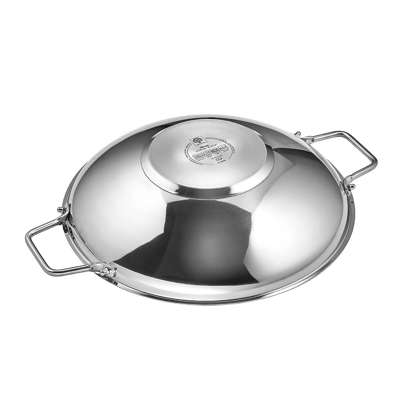SCHULTE-UFER Wok set WEGA 34 cm stainless steel non-stick coating glass lid