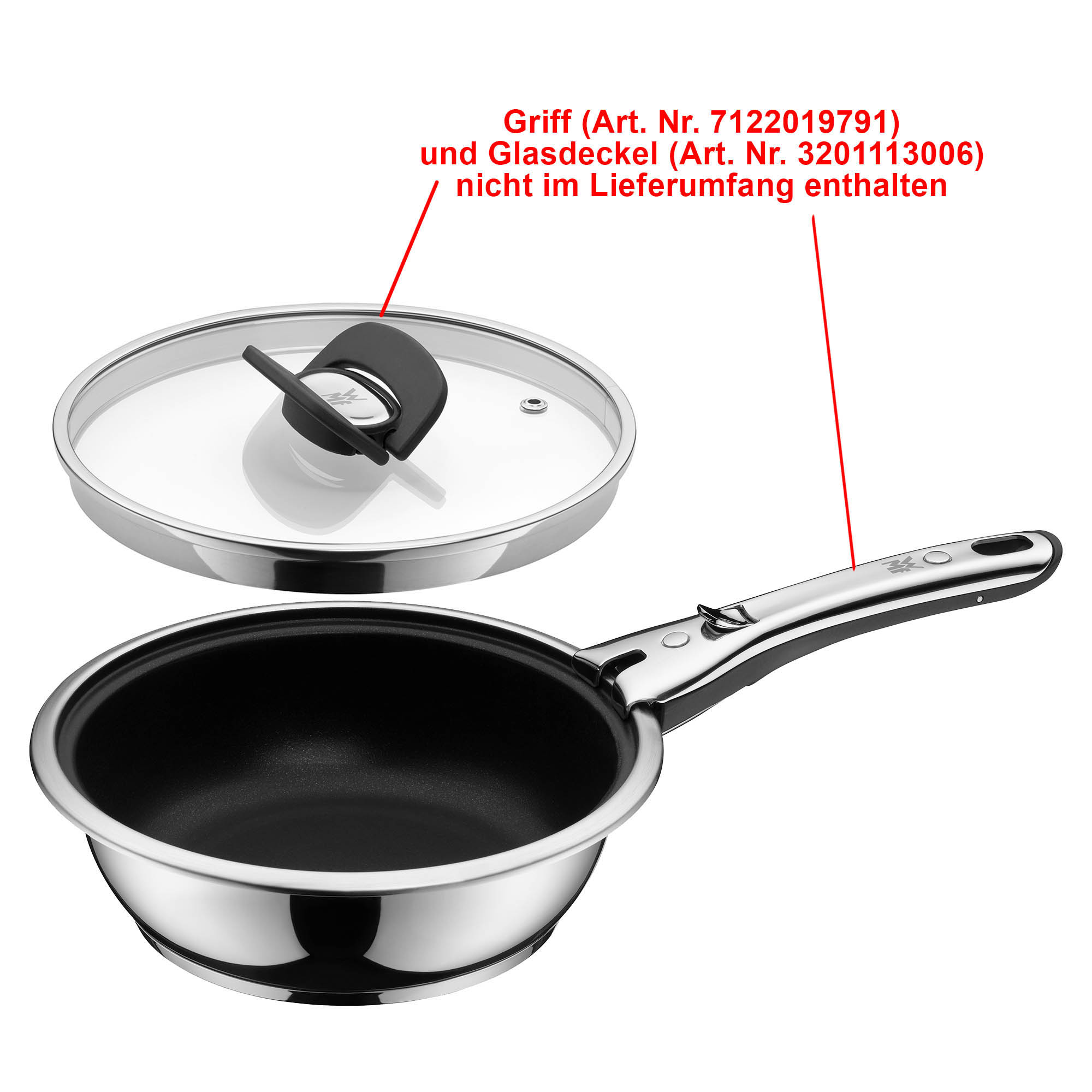 WMF CLICK & SERVE frying pan stainless steel non-stick coated 20 cm INDUCTION