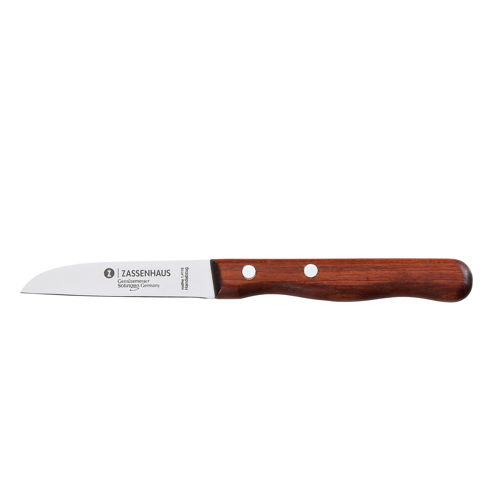 ZASSENHAUS Gemüsemesser Küchenmesser Klingenlänge 7,5 cm Kirschbaumholz