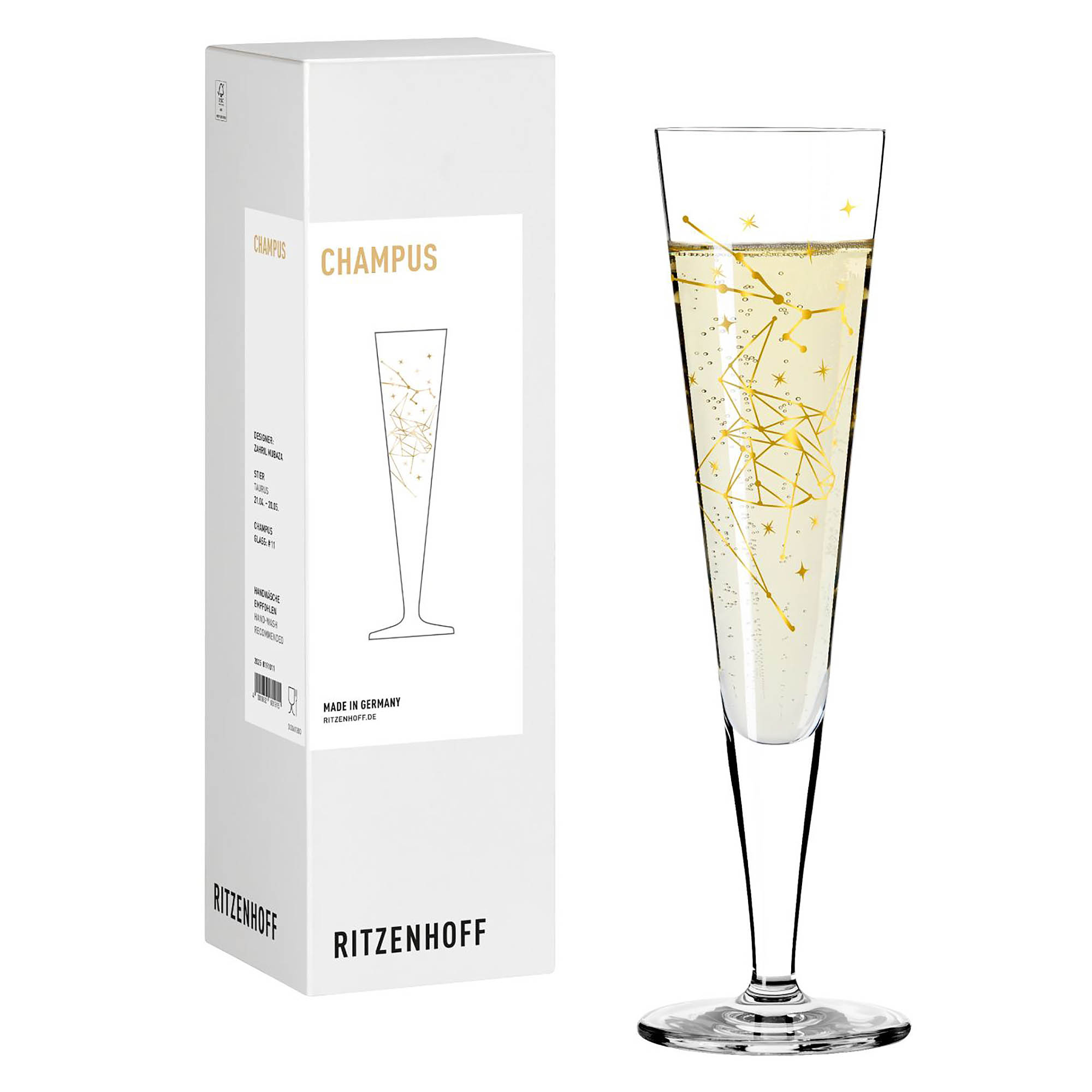 RITZENHOFF Champagne glass ASTRO # 11 - Taurus Contents 205 ml