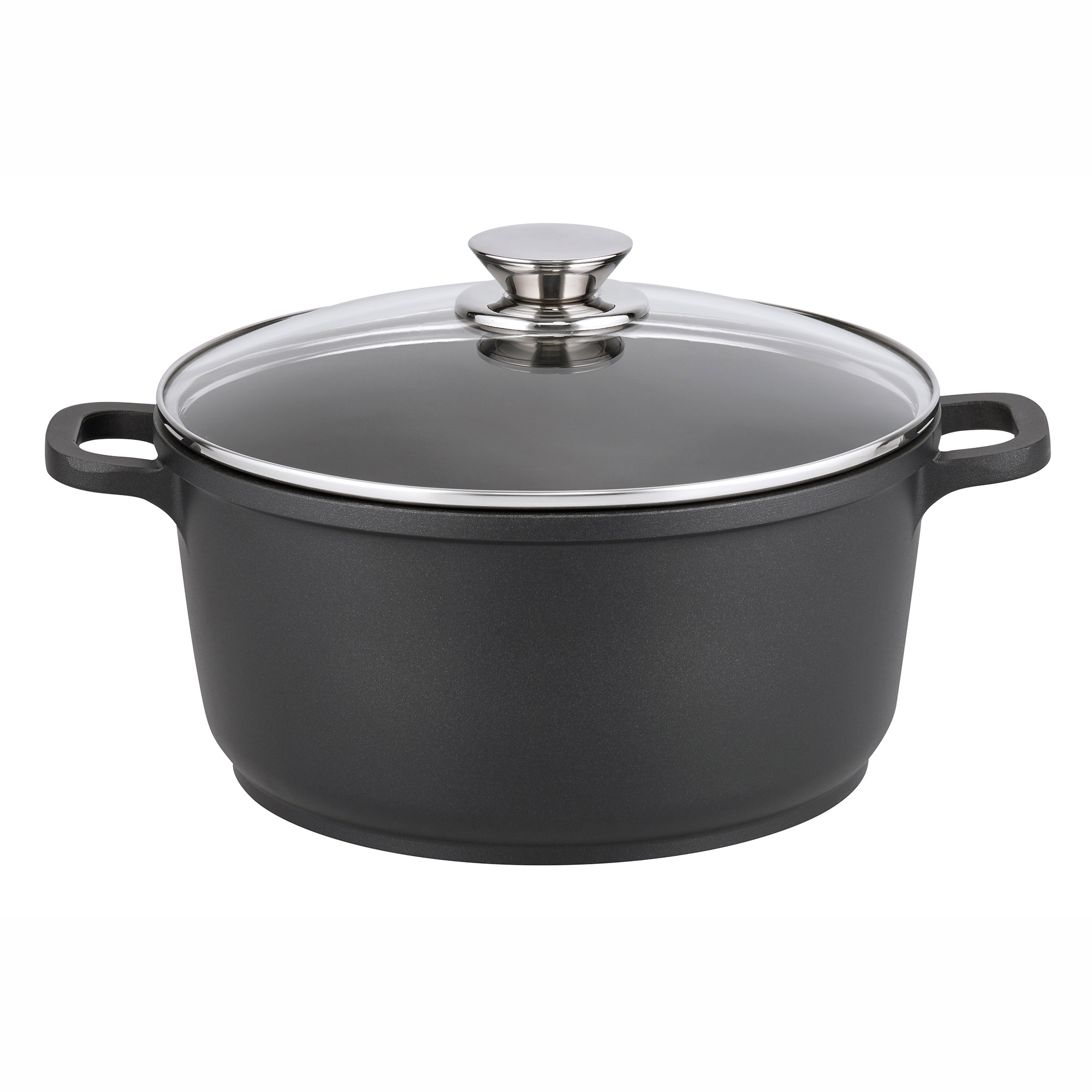 ELO Aluguss Kochtopf ALUCAST 24 cm mit Glasdeckel und Antihaftversiegelung