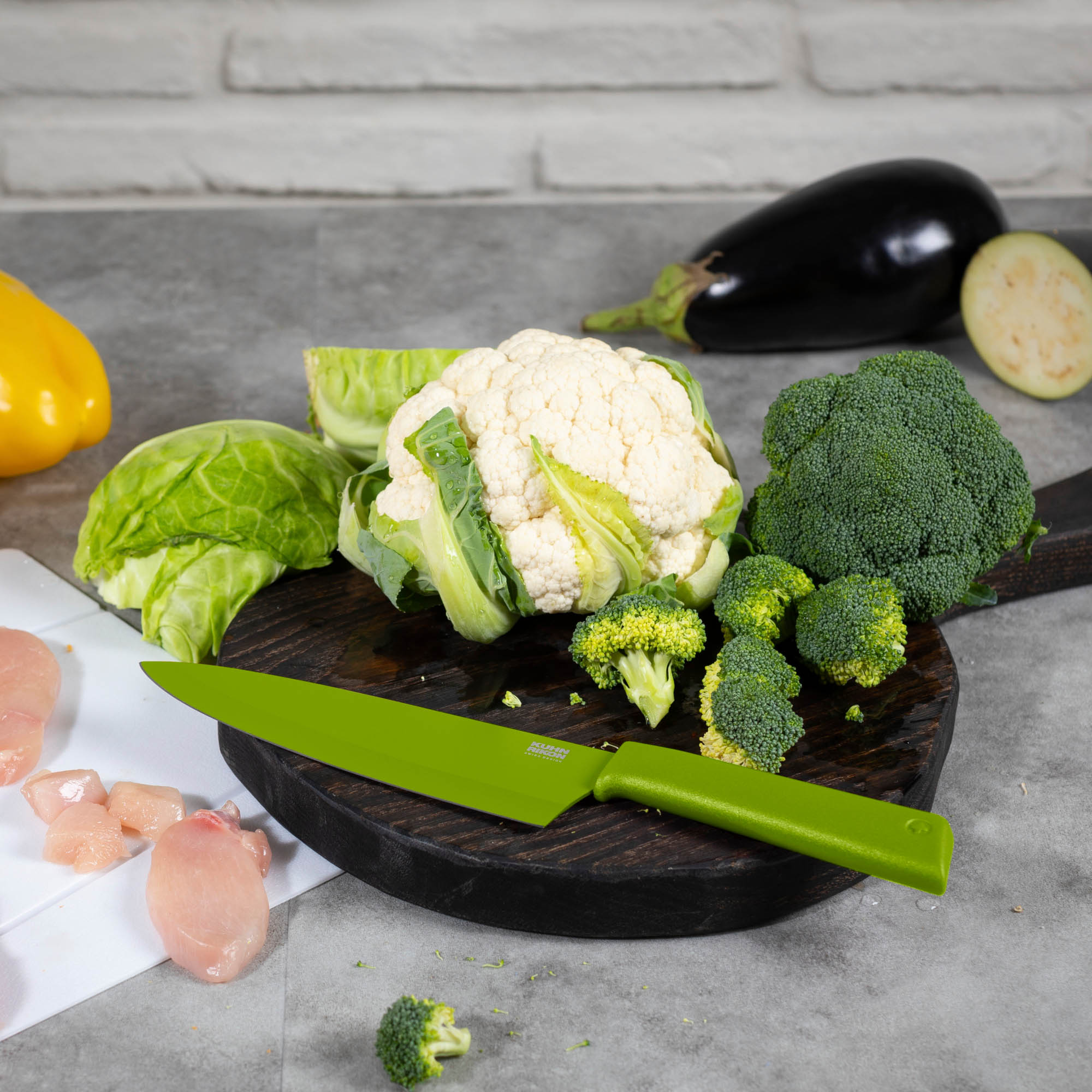 KUHN RIKON Messer-Set COLORI 3-teilig Kochmesser, Rüstmesser, Rüstmesser gezahnt