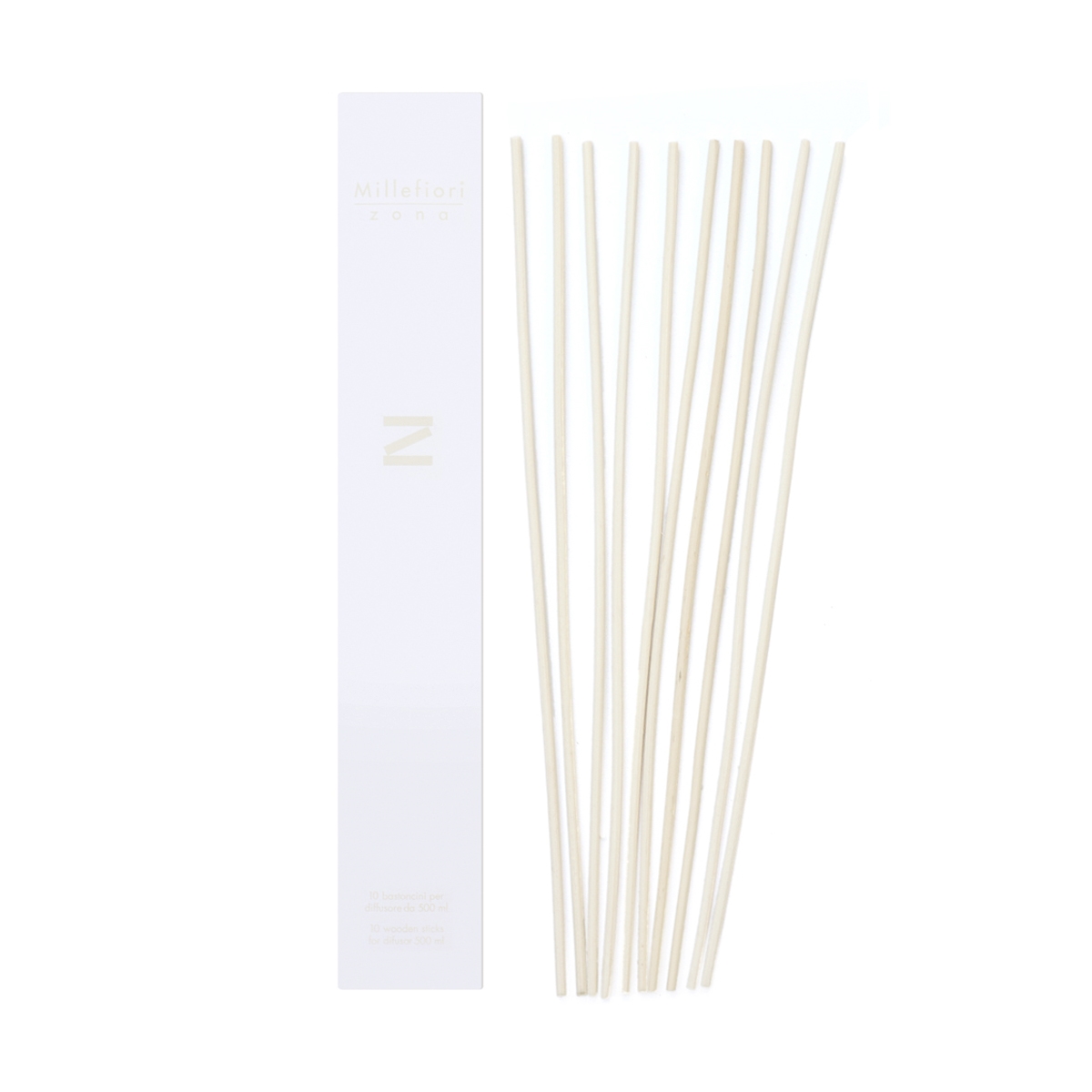 MILLEFIORI 7 weiße Ersatzstäbchen ZONA für Diffuser 250 ml - Duftstäbchen 	