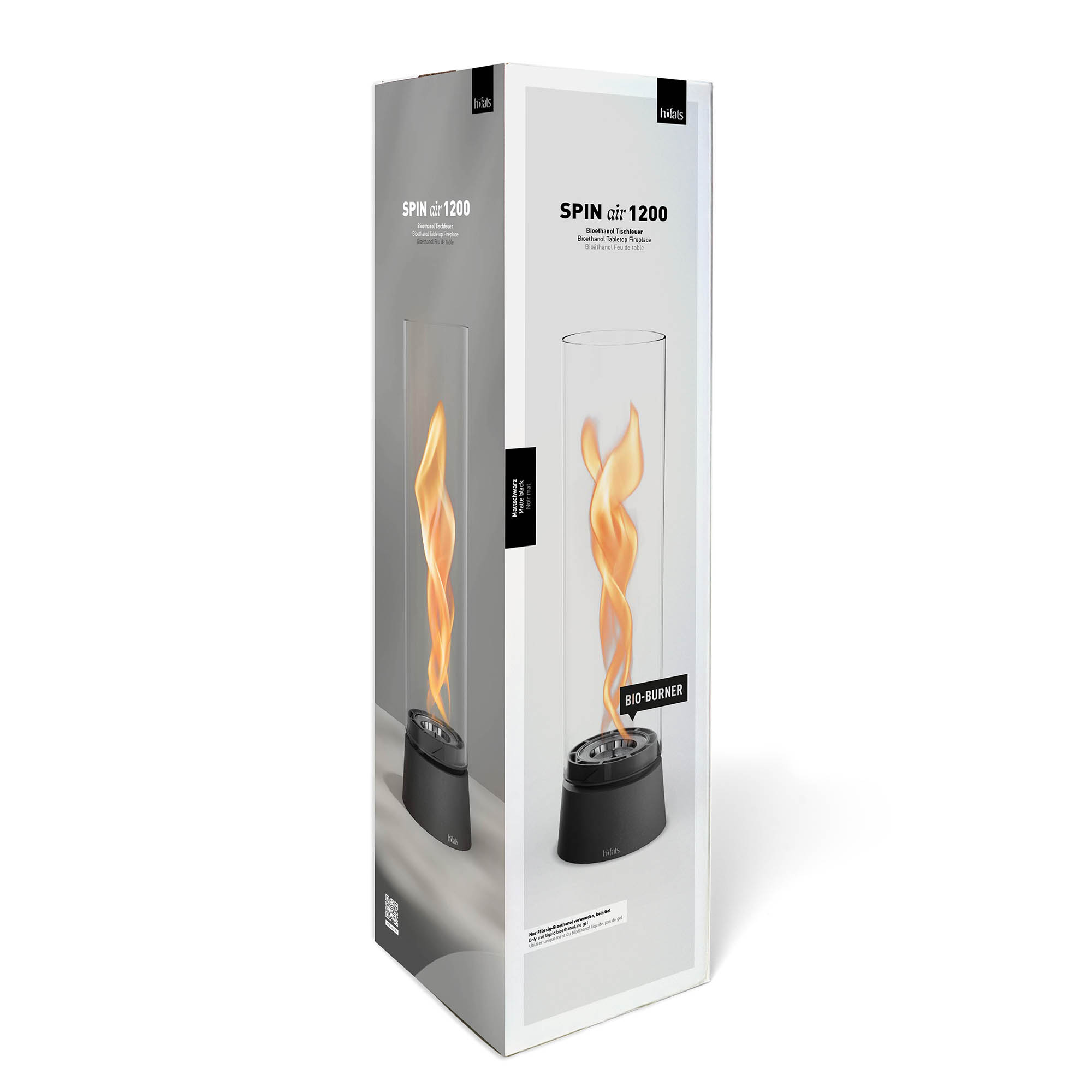 HÖFATS Tischfeuer SPIN air 1200 mit Bio-Burner mattschwarz