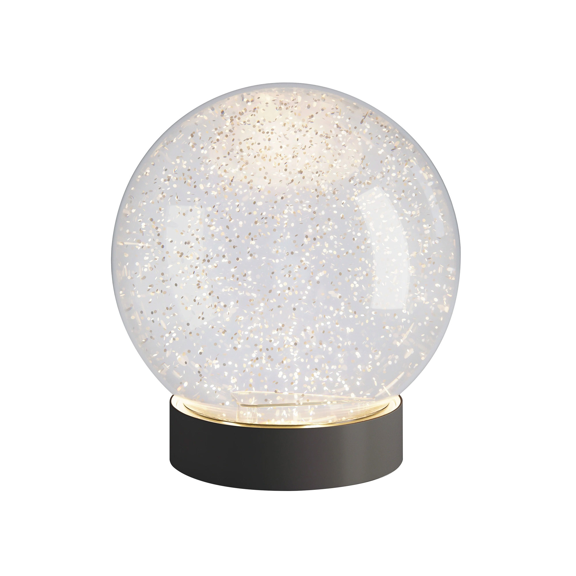 SOMPEX LED-Tischleuchte GLAMOR BAUBLE 15 cm schwarz Dekoleuchte mit beweglichem Glitter