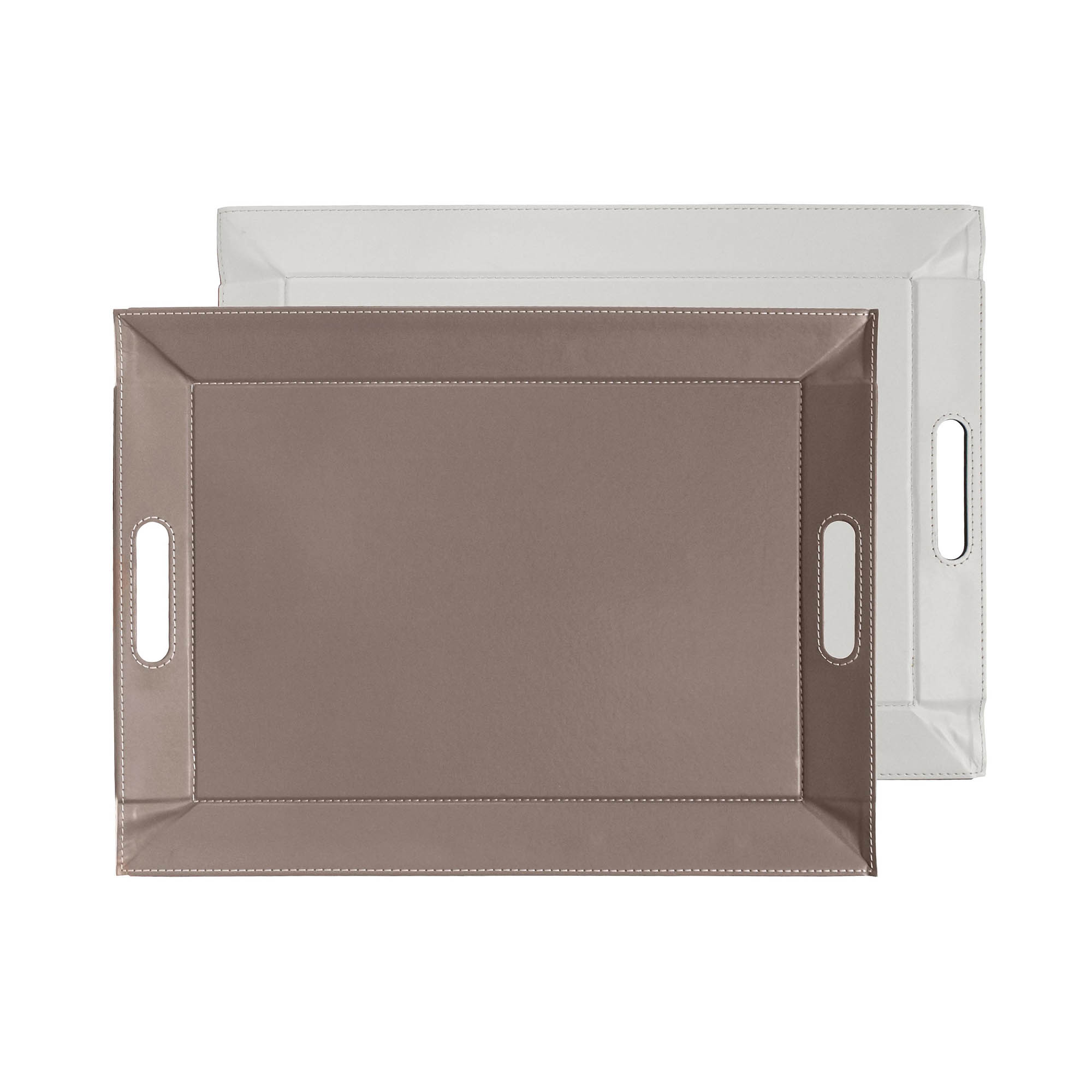 FREEFORM Wendetablett Tischset zweifarbig 55 x 41 cm Weiß / Taupe
