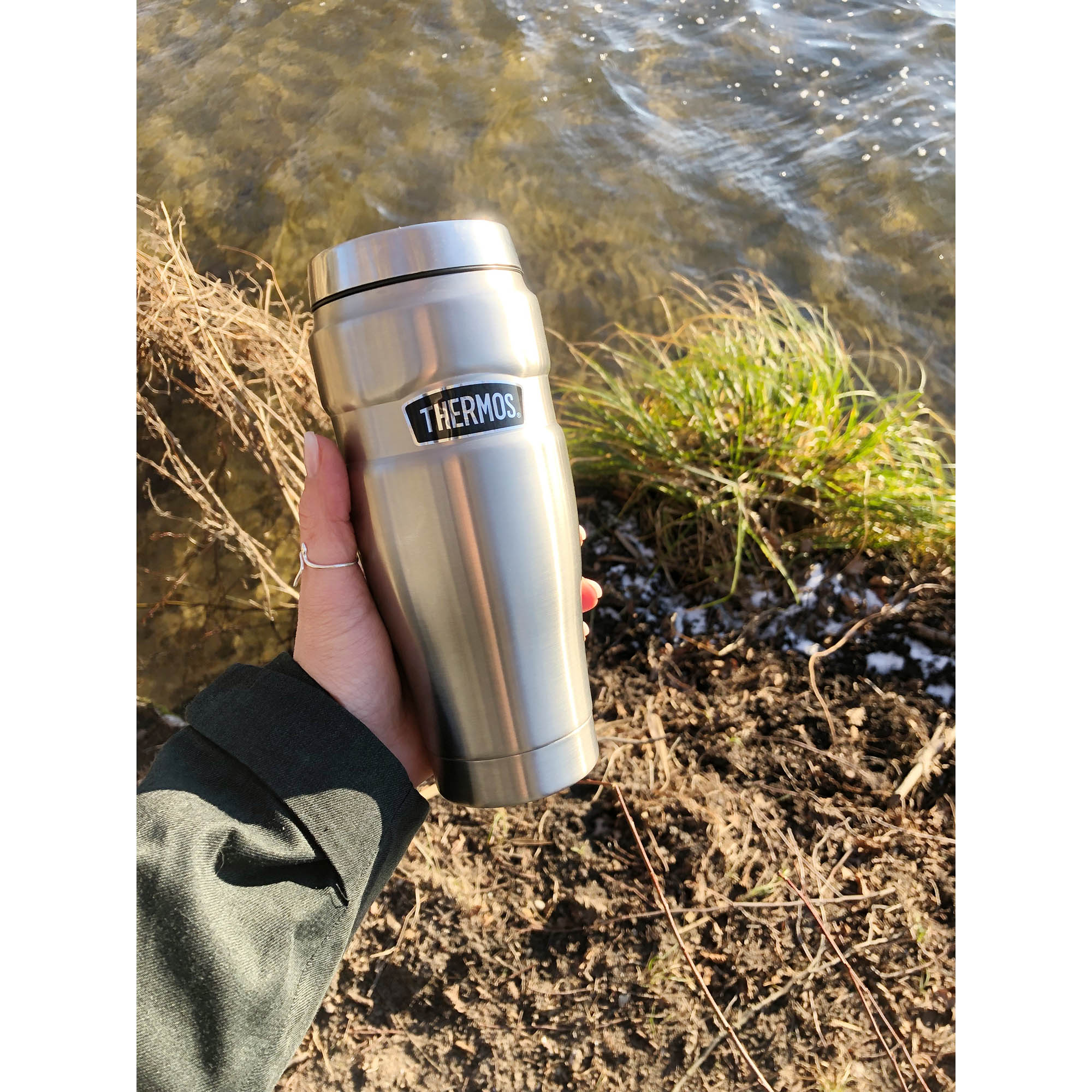 THERMOS Thermobecher STAINLESS KING MUG Edelstahl mattiert 0,47 Liter