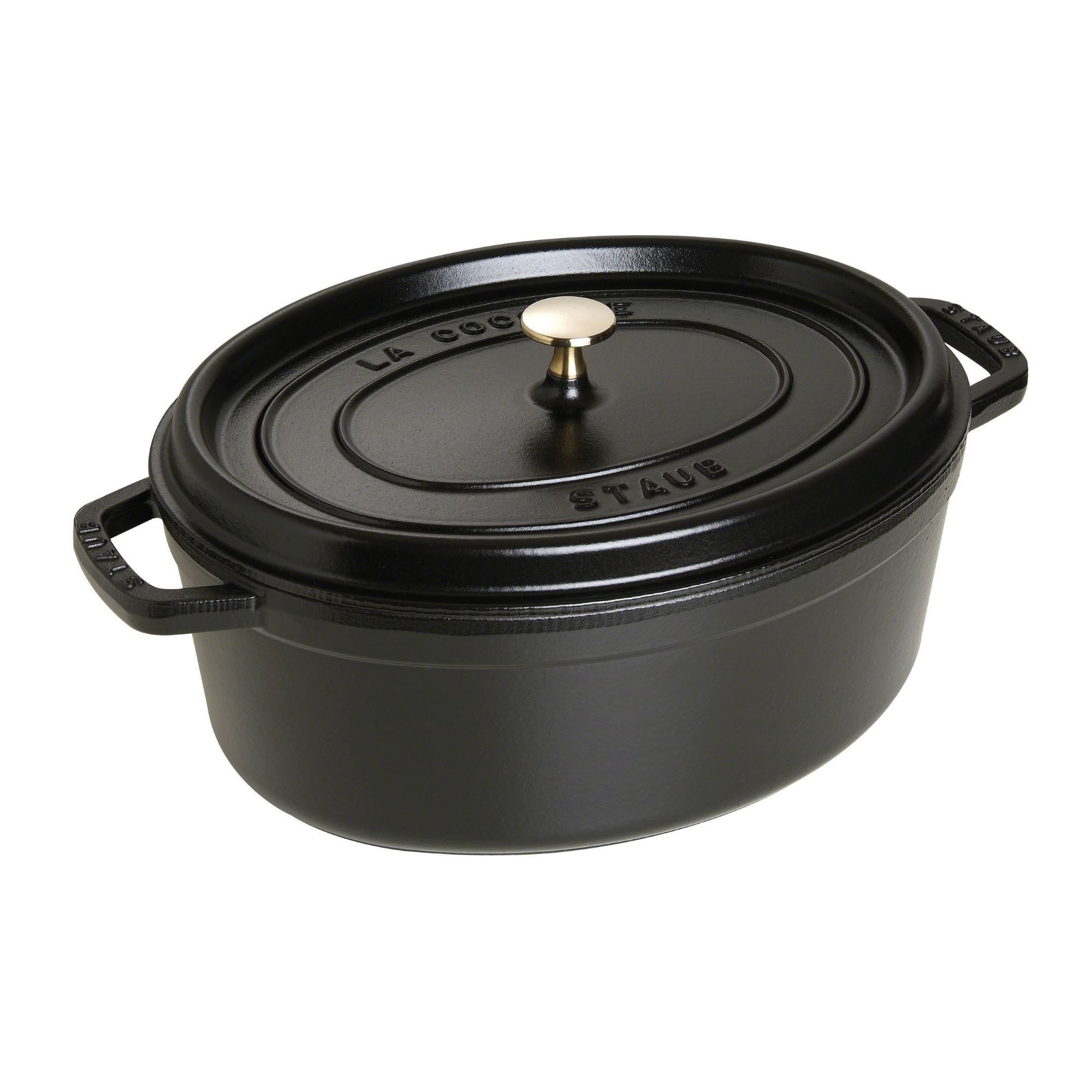 STAUB France Cocotte 37 cm oval 8,0 Liter Gusseisen Schwarz