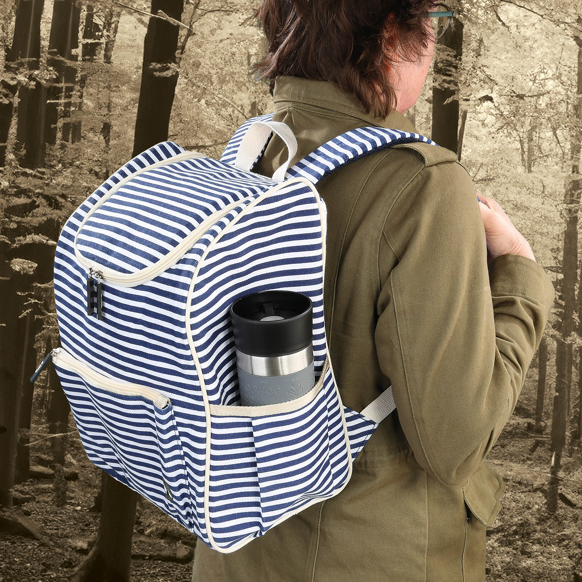 CILIO Isolierrucksack OCEANO blau-weiß 14 Liter
