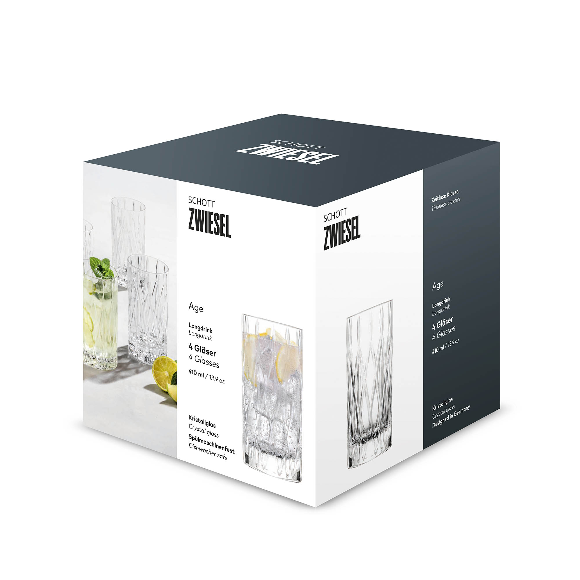 SCHOTT ZWIESEL Serie AGE Longdrinkglas 4 Stück Inhalt 410 ml