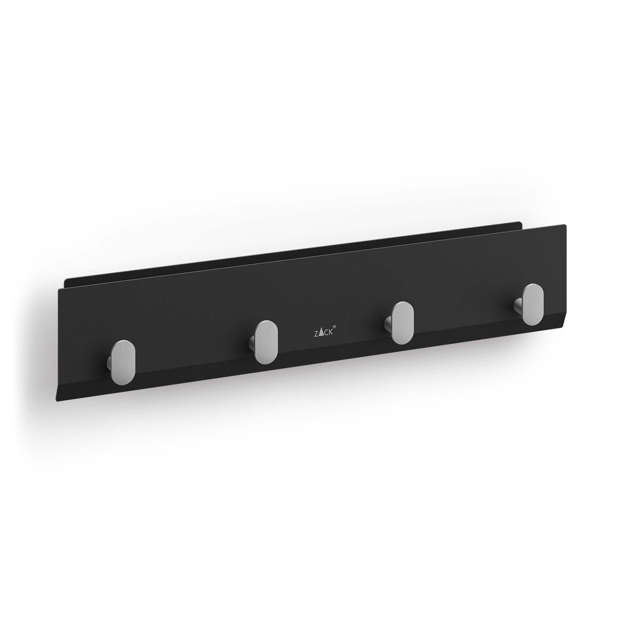 ZACK Schlüsselbrett Schlüsselleiste KANES 30 cm aus Edelstahl mit Ablage schwarz