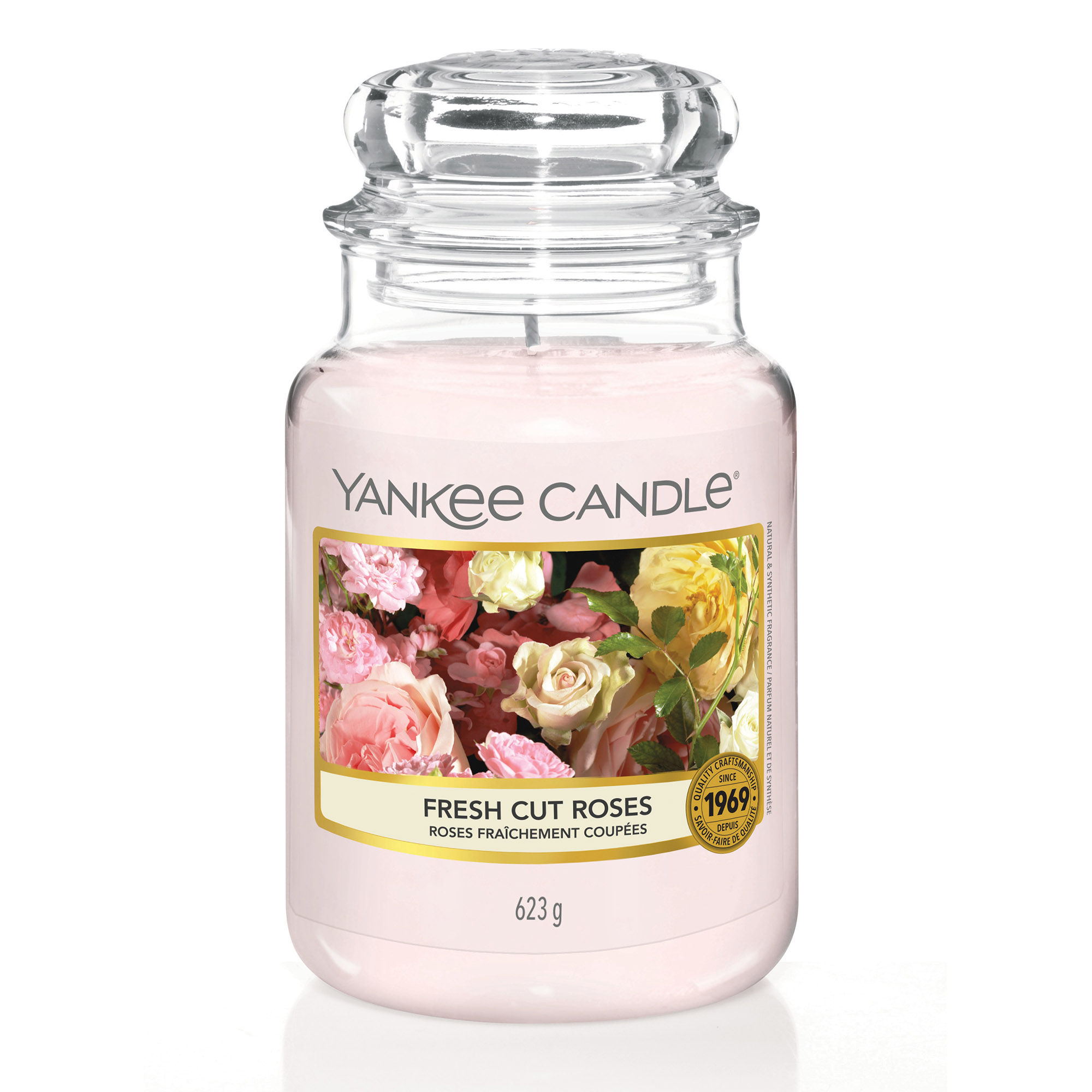 YANKEE CANDLE Große Kerze FRESH CUT ROSES 623 g Duftkerze