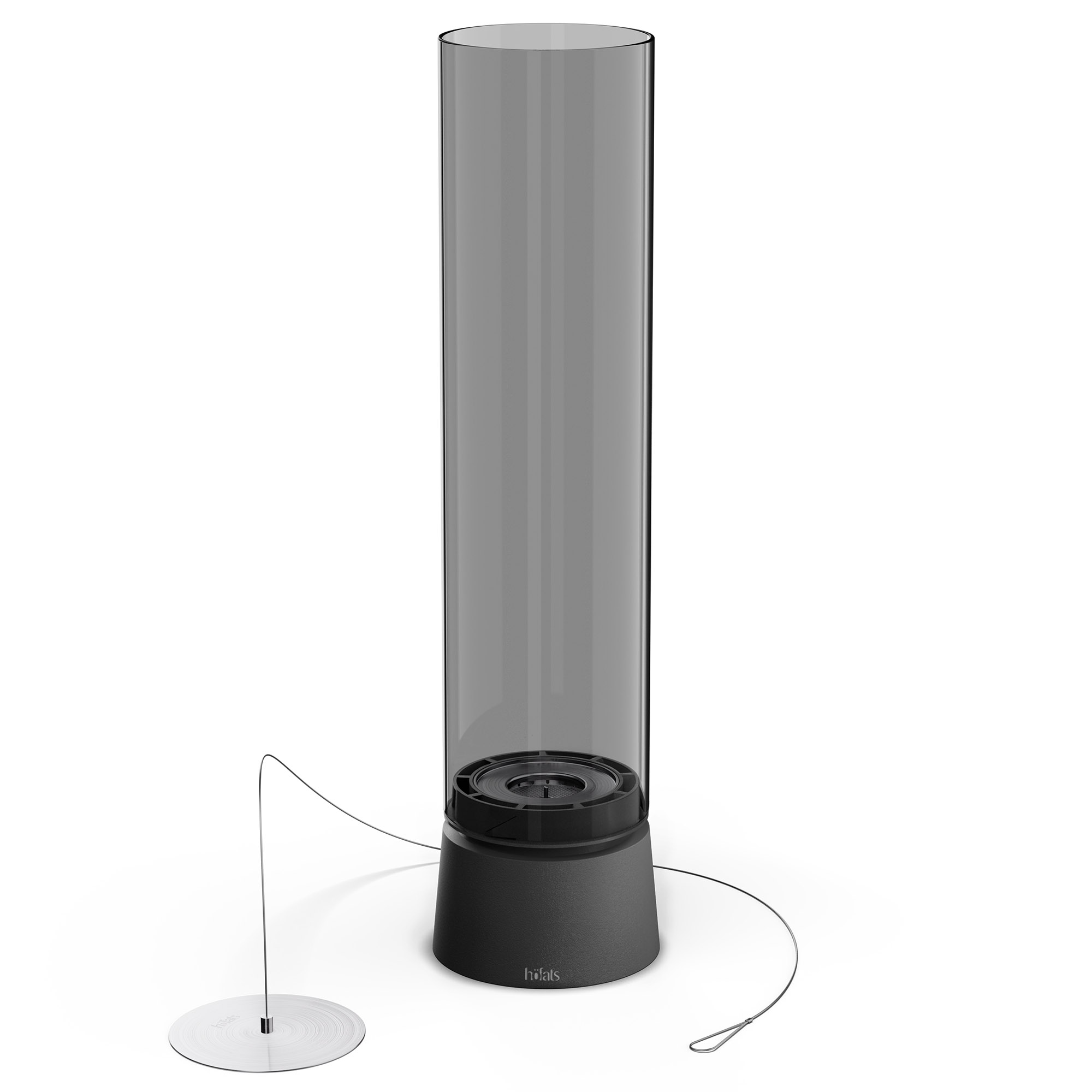 HÖFATS Tischfeuer SPIN air 1200 all black mit Bio-Burner Windlicht Tischkamin