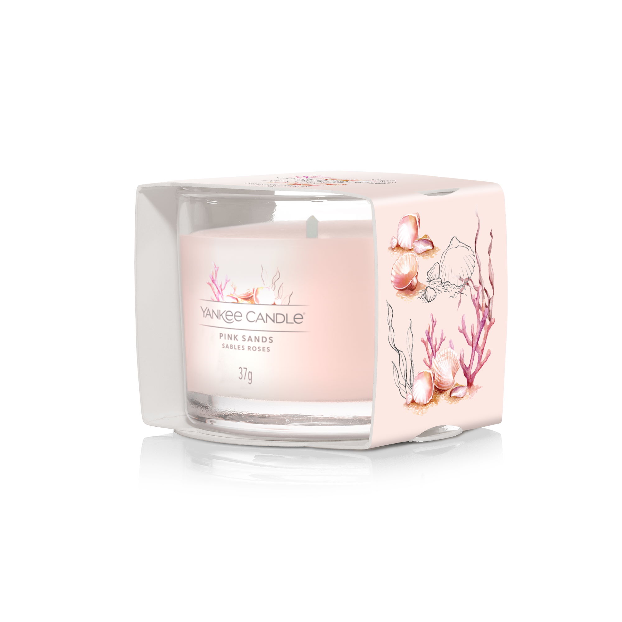 YANKEE CANDLE Glasvotivkerze PINK SANDS 37 g Duftkerze