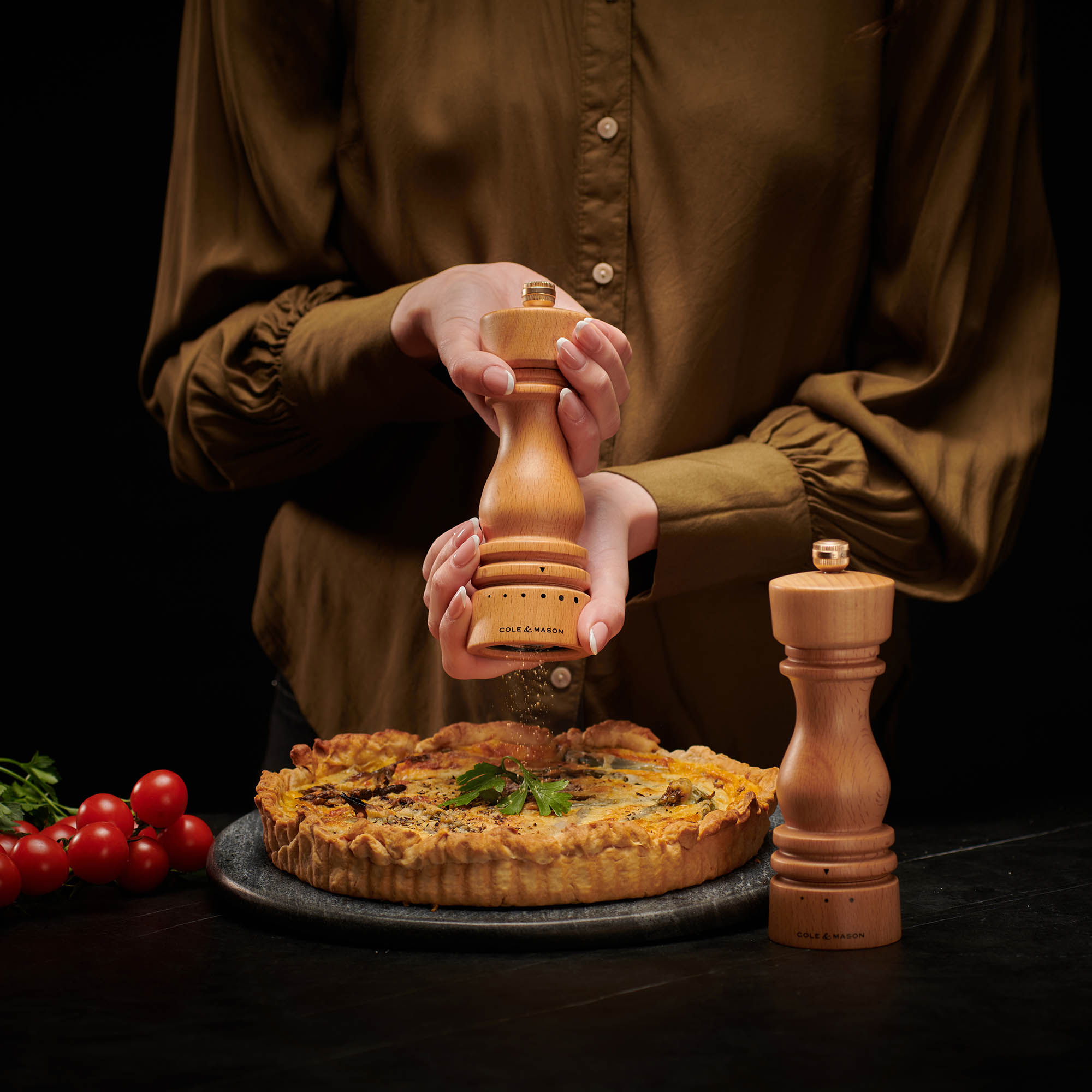 COLE & MASON Geschenk-Set Salzmühle und Pfeffermühle LONDON 18 cm Buche natur