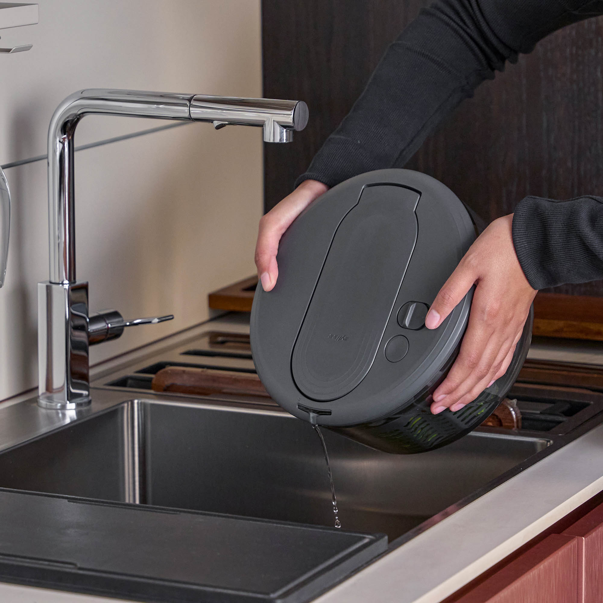 ZYLISS Salatschleuder SWIFT DRY S 23 cm mit Pumphebel-Mechanismus grau