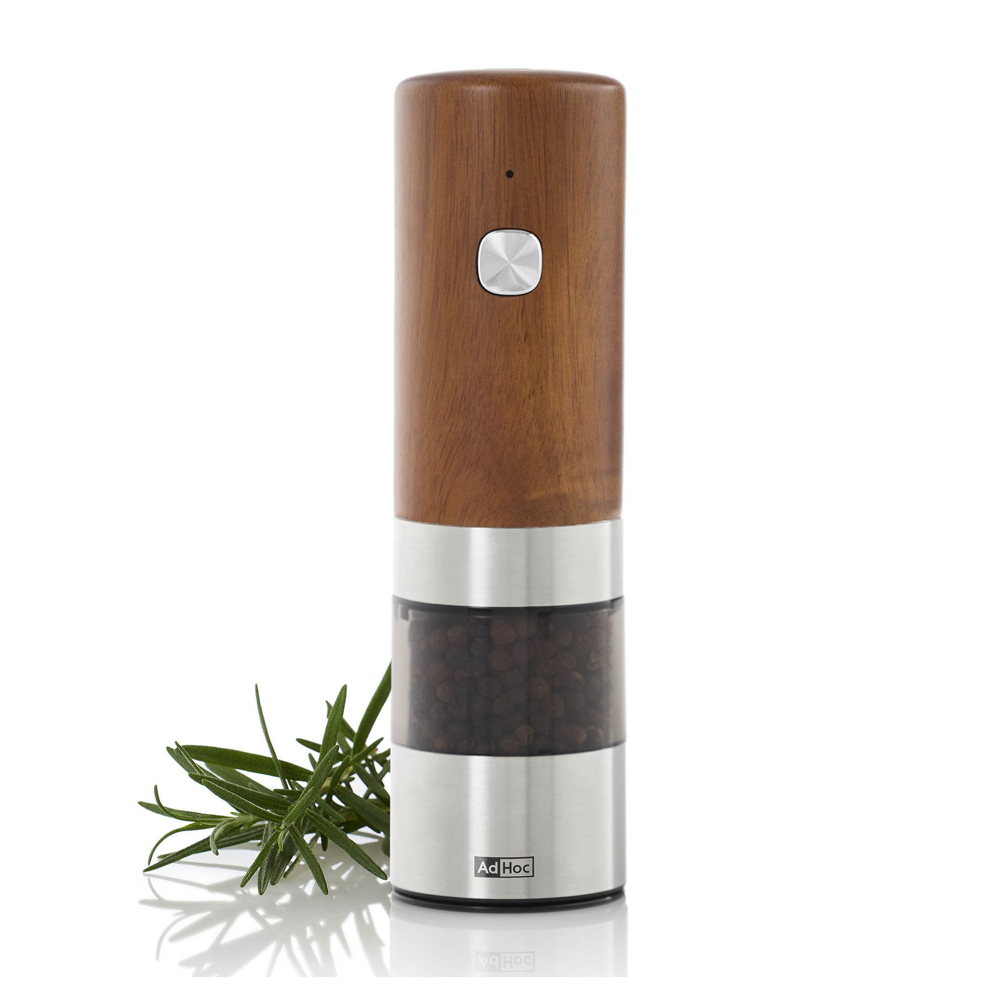 AdHoc Elektrische Pfeffermühle oder Salzmühle i.MILL 17 cm EdelstahlAkazie