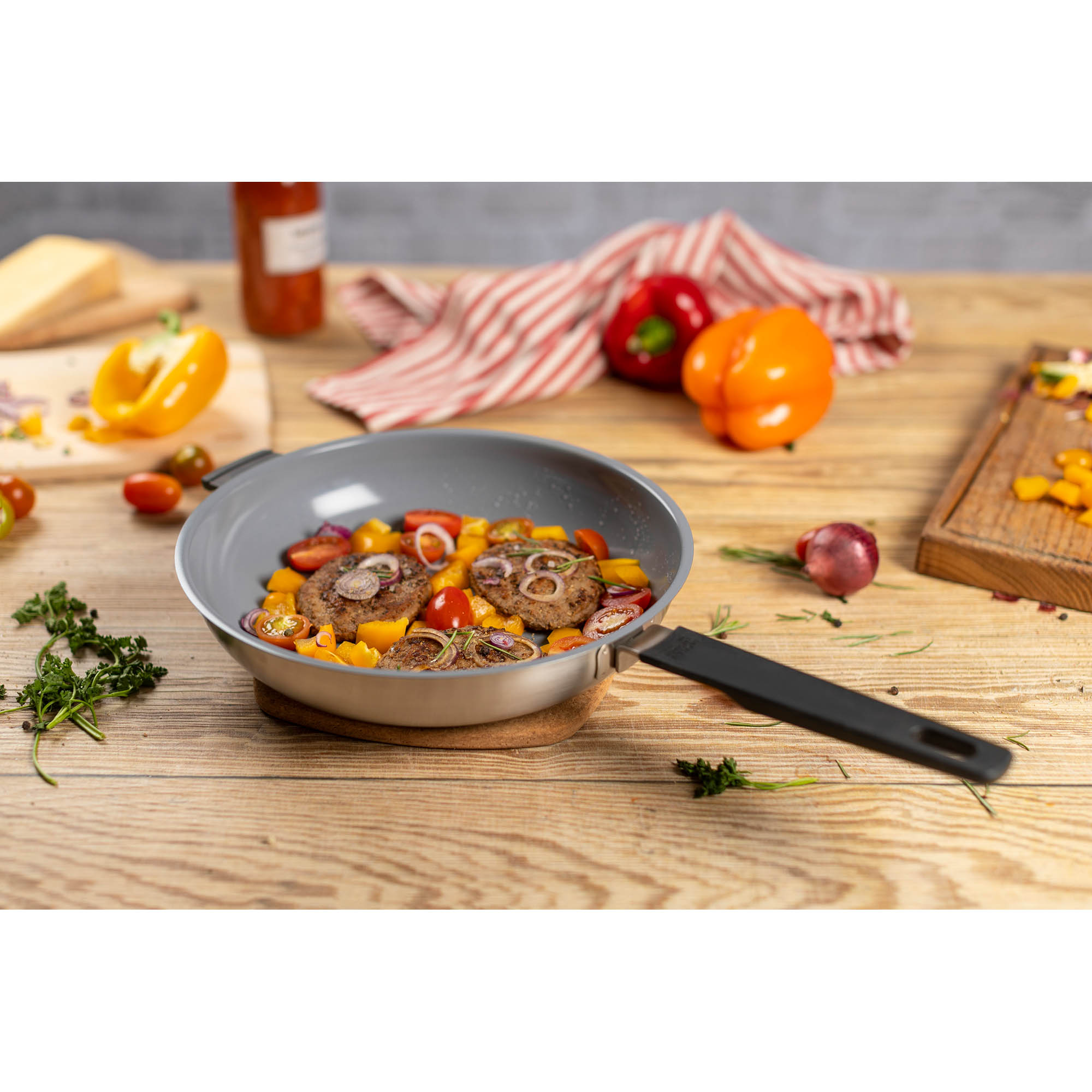 KUHN RIKON frying pan SMART & COMPACT stainless steel non-stick PFAS-free 24 cm
