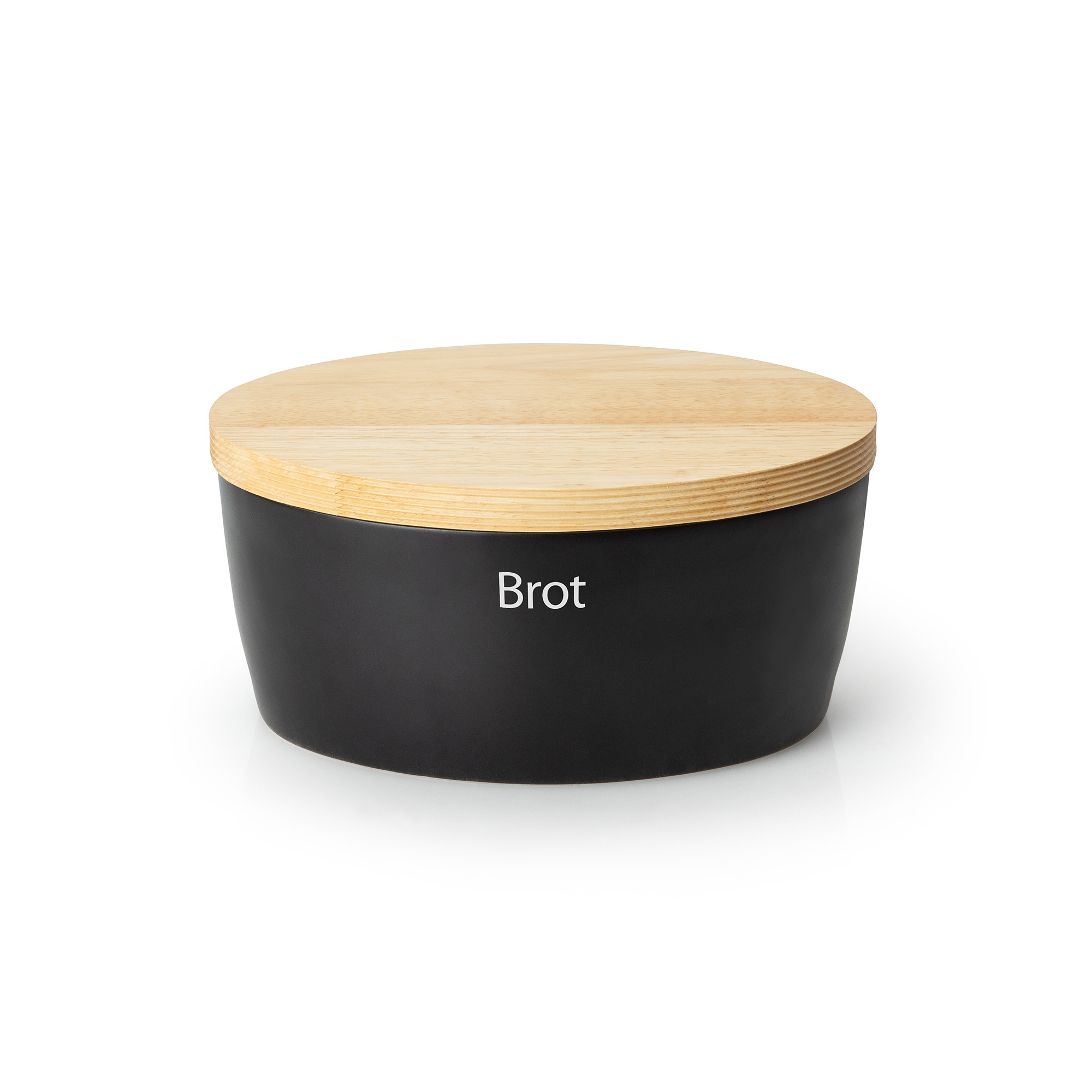 CONTINENTA Brottopf oval mit Holzdeckel  27 x 20 x 12,5 cm schwarz