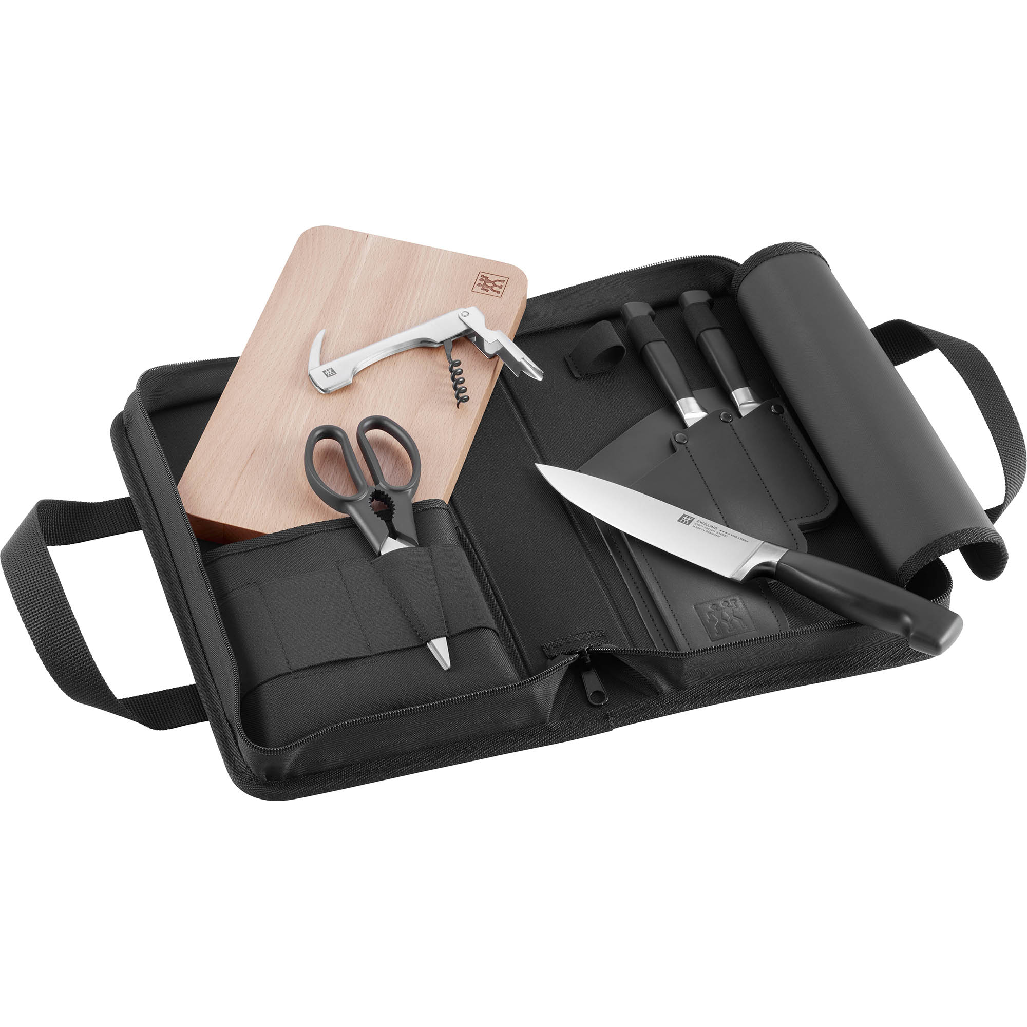 ZWILLING Reiseset Messertasche bestückt VIER STERNE 7 teilig schwarz