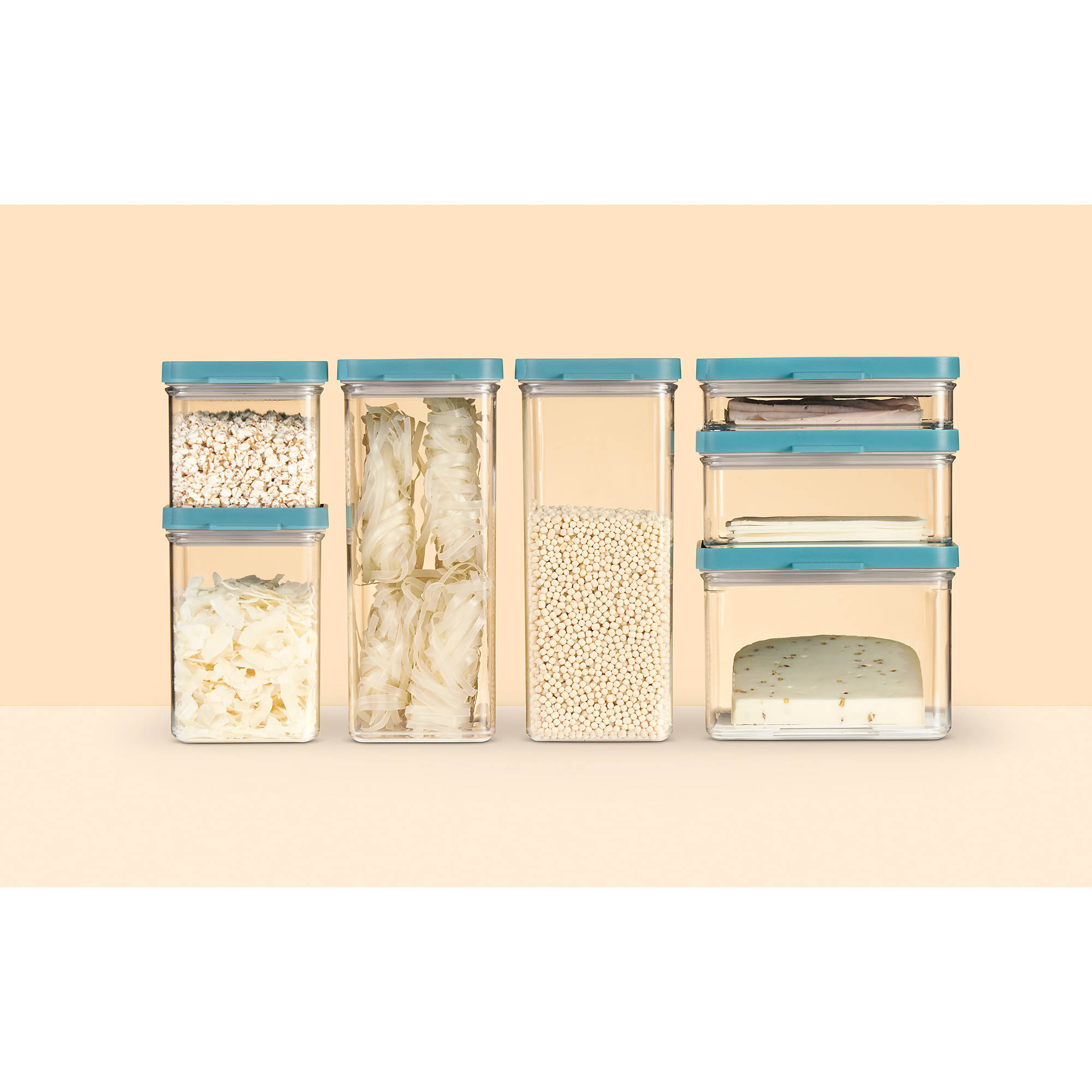 MEPAL OMNIA storage tin for cold cuts 3 x 0.5 litre transparent lid nordic white