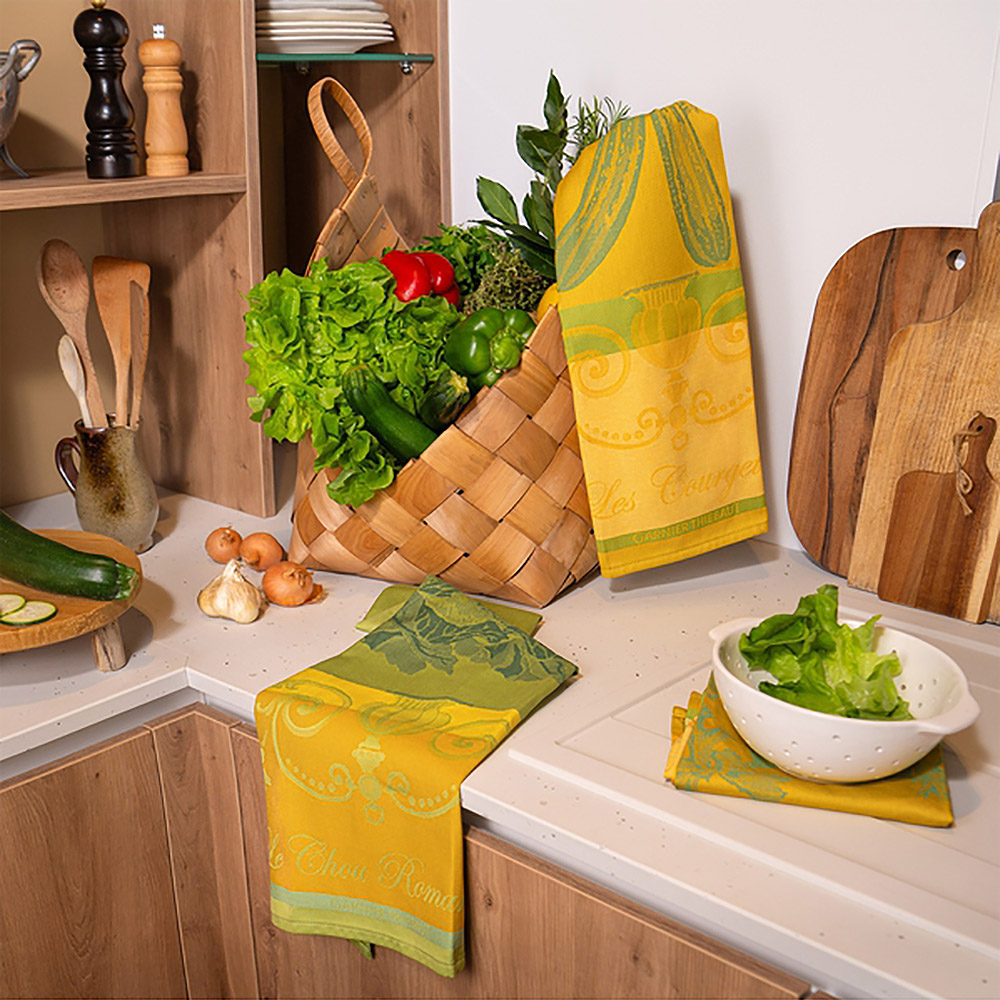 GARNIER-THIEBAUT Geschirrtuch LES COURGETTES 56 x 77 cm 100% Baumwolle