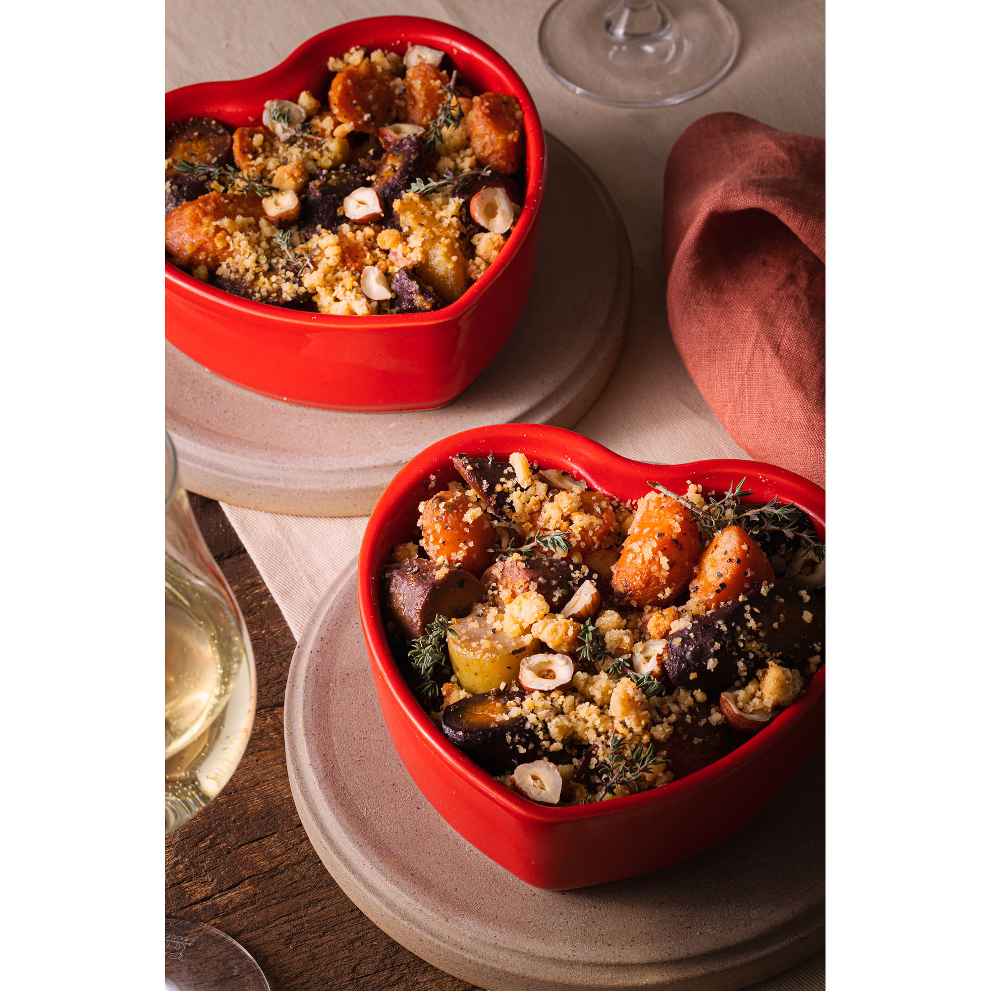 PEUGEOT Auflaufform Backform herzförmig FOR YOU 13,5 cm rot 2 Stück im Set