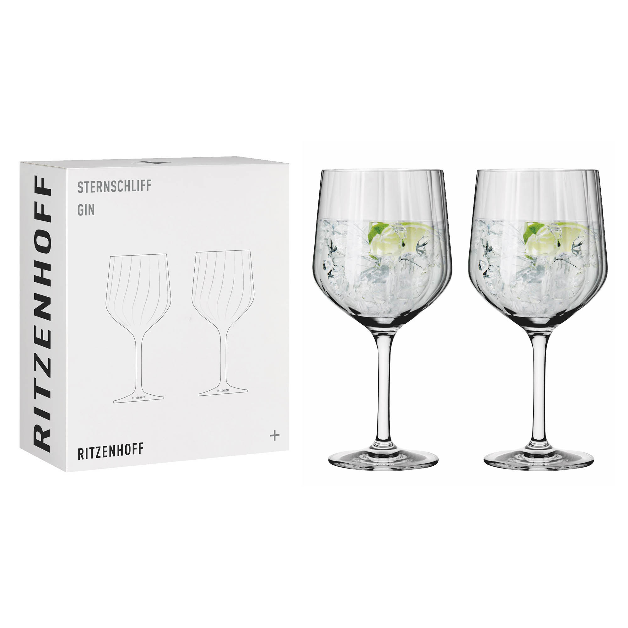 RITZENHOFF Ginkelch long drink glass STERNSCHLIFF #2 Contents 720 ml each 2 pieces