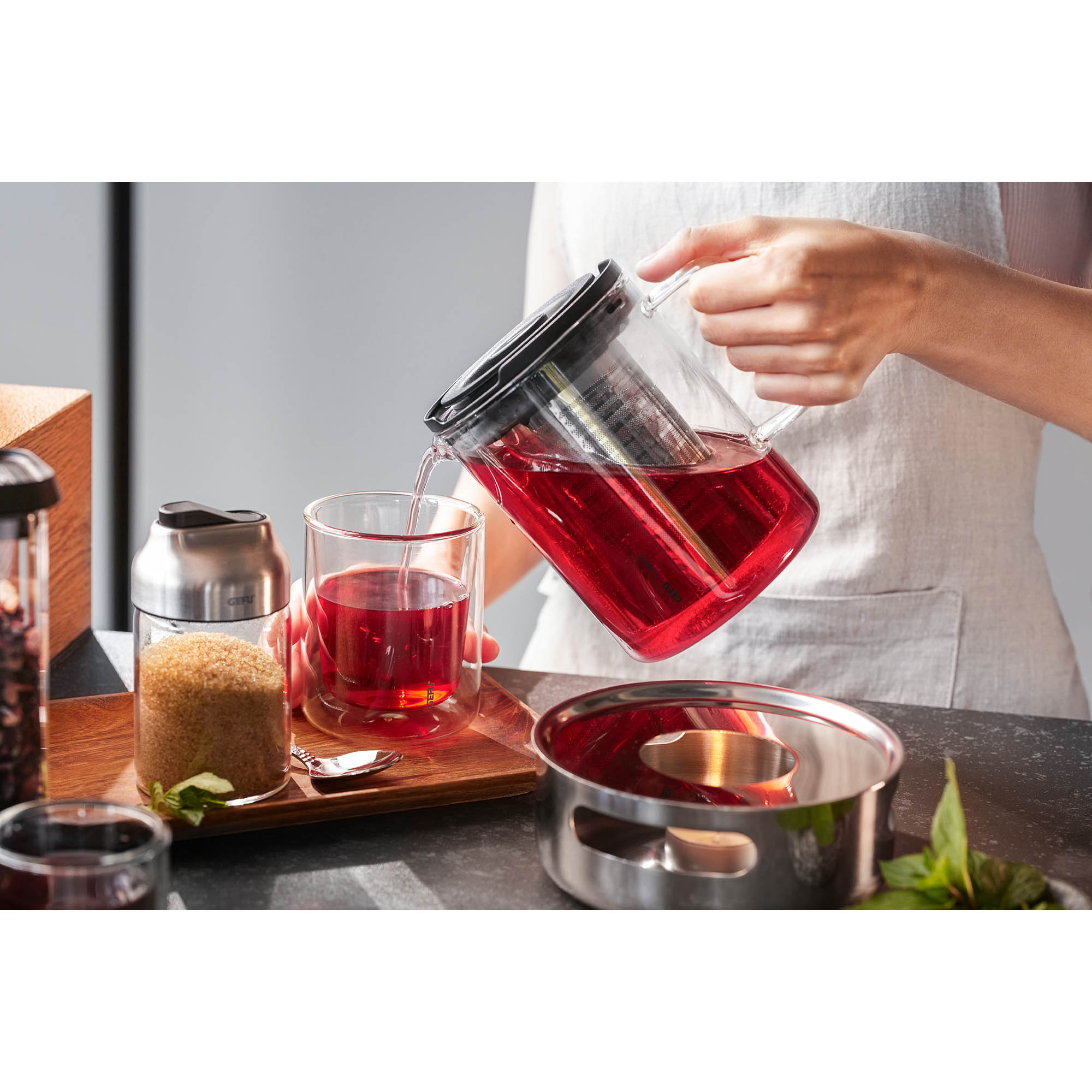 GEFU T-PREP teapot with brew-stop function 0.8 litres for 3 - 4 cups