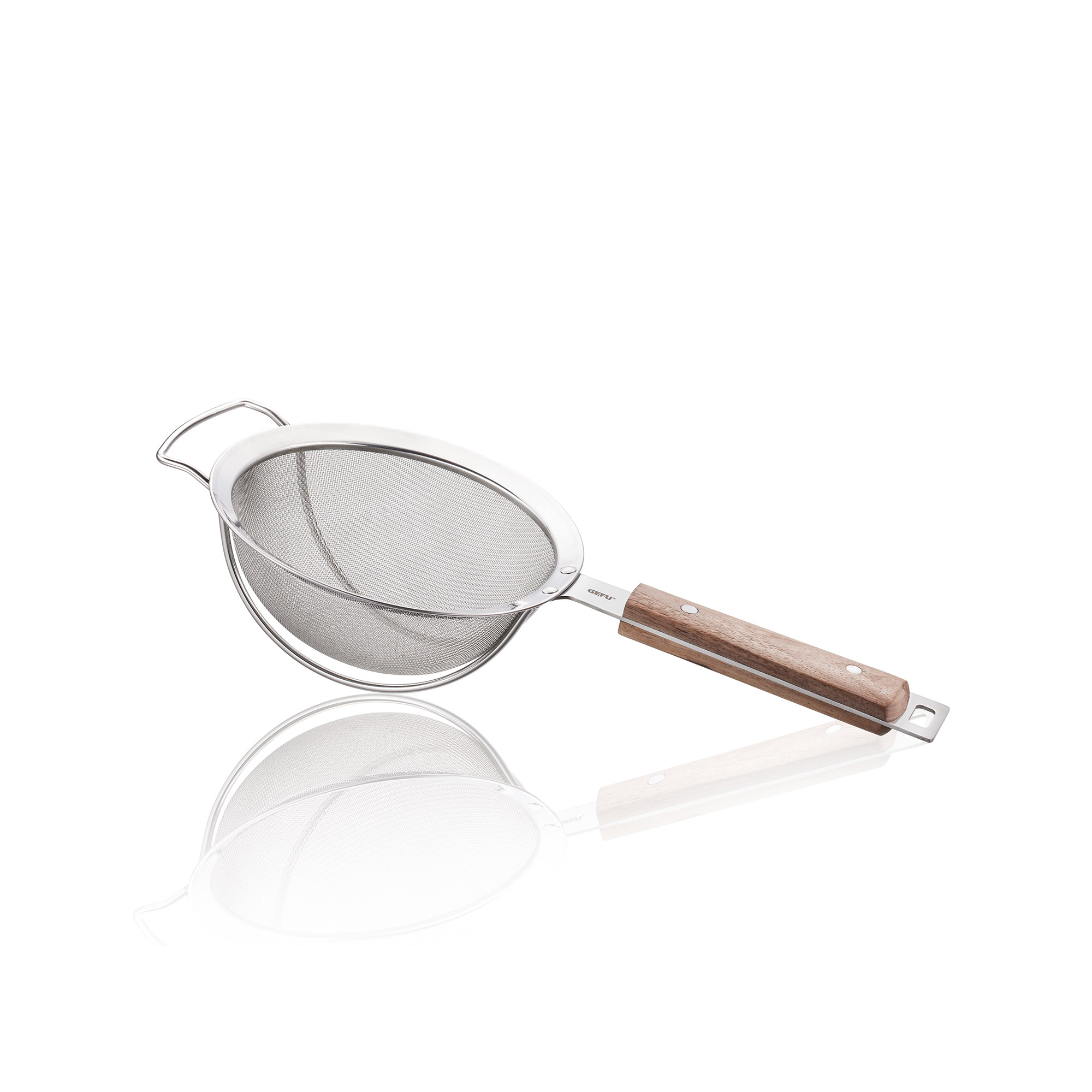 GEFU Küchensieb mit Walnussholz-Griff PASSO feinmaschig 16 cm
