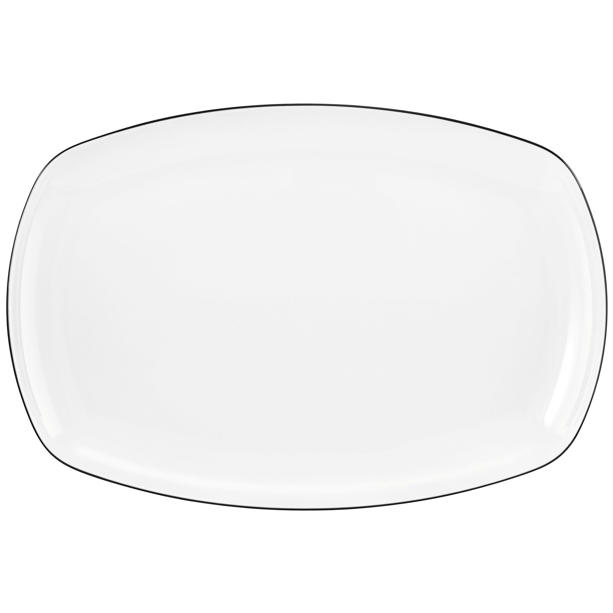 Seltmann Weiden Servierplatte Lido Black Line, Porzellan, (1-tlg), Platte eckig
