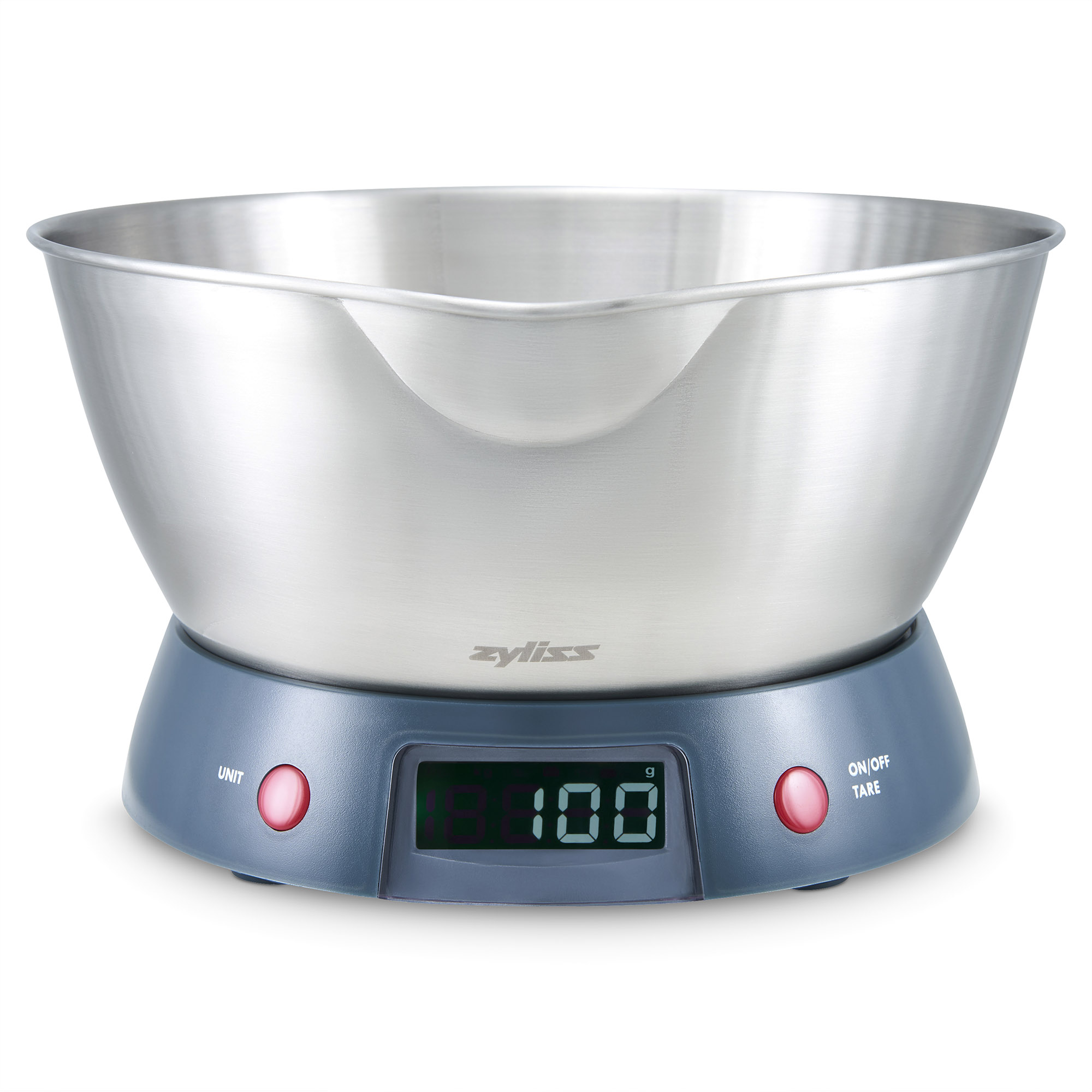 ZYLISS Digitale Küchenwaage bis 5 kg mit Edelstahl-Schüssel