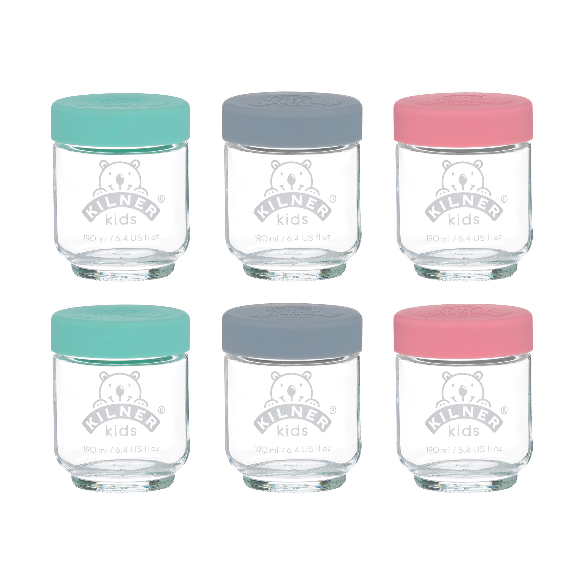 KILNER Babygläser 6er Set 190 ml Kinder-Vorratsgläser