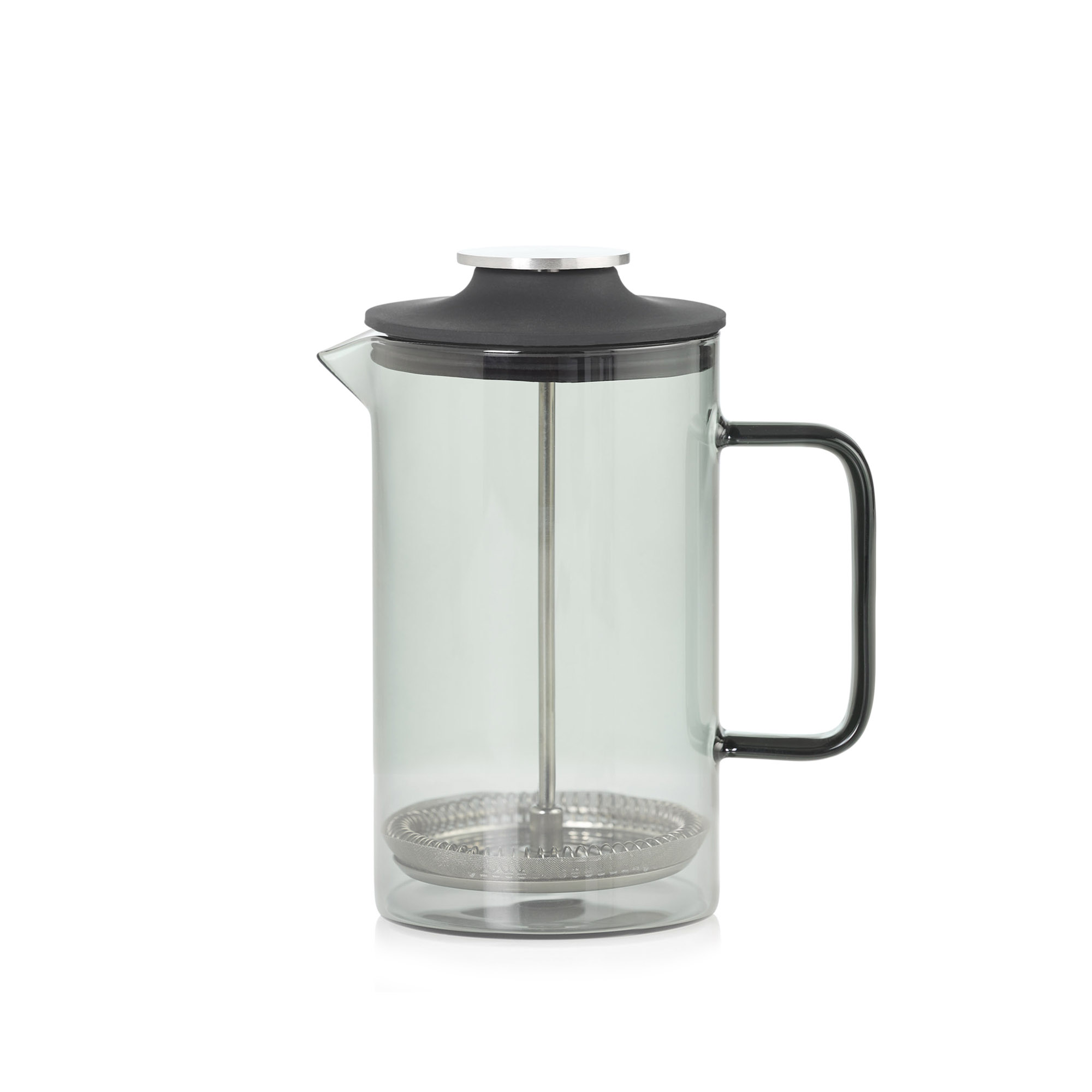 AdHoc French Press Kaffeebereiter IMPACT Borosilikatglas grau 0,6 Liter