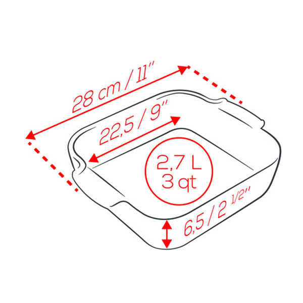 PEUGEOT square casserole dish APPOLIA 28 cm sage green