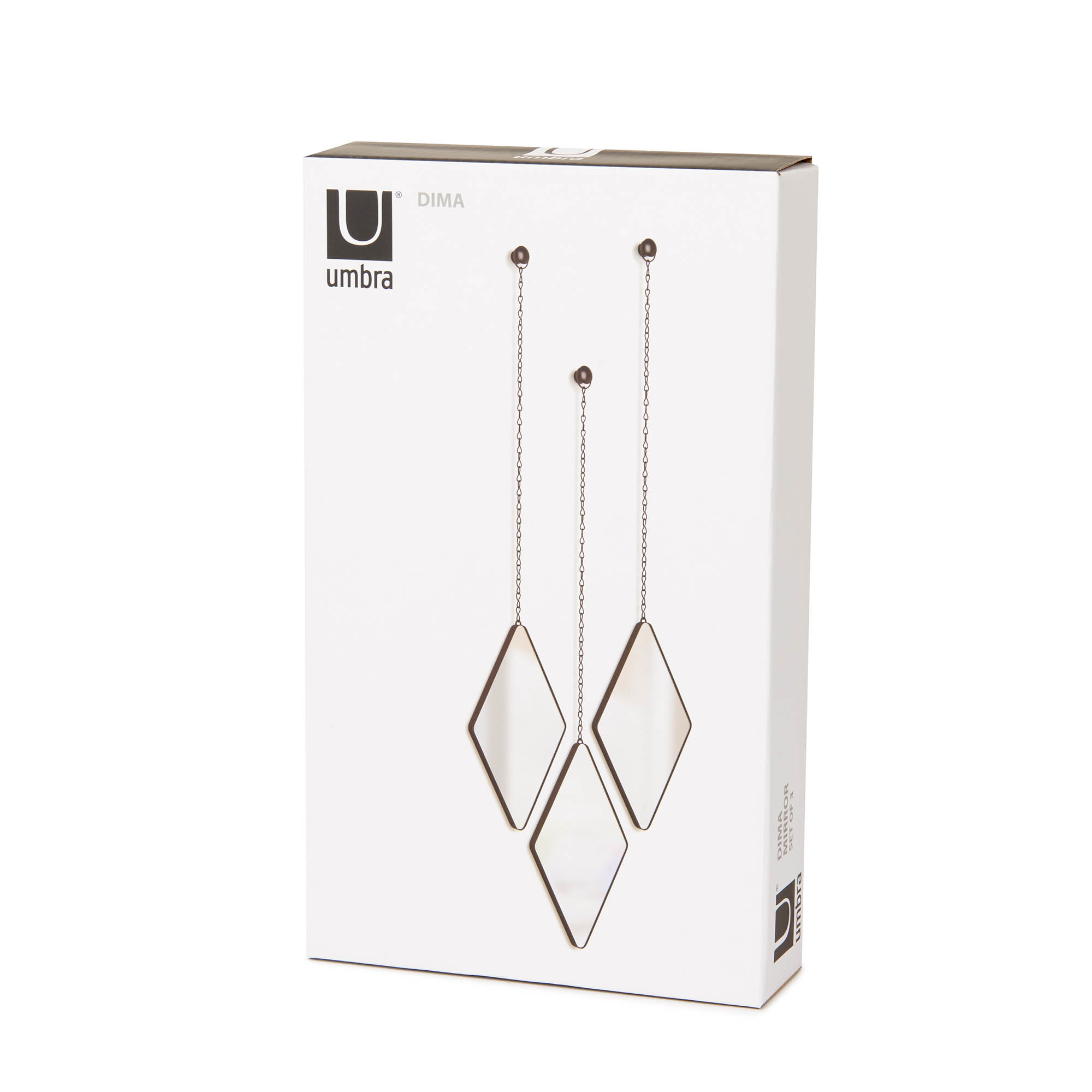 UMBRA 3-teiliges Wandspiegel-Set DIMA rautenförmig je 28,7 x 17,7 cm
