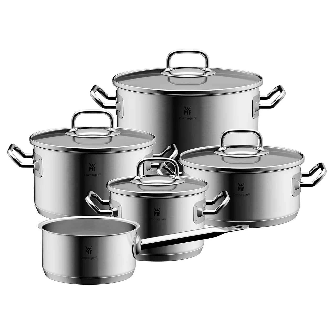 WMF Topfset PROFI ONE 5-teilig mit Glasdeckeln INDUKTION
