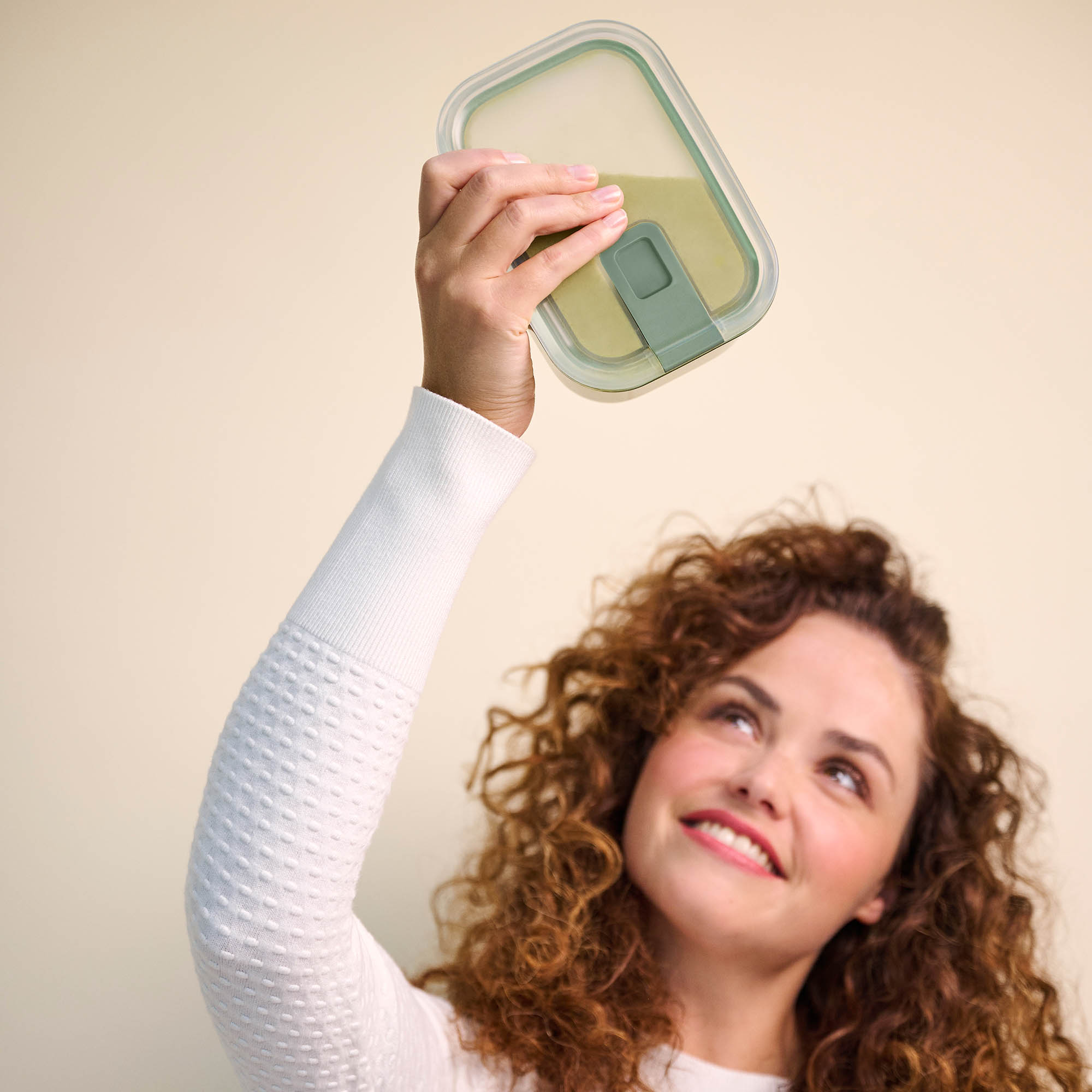 MEPAL Frischhaltedose EASY CLIP Borosilikatglas eckig 0,45 Liter nordic sage