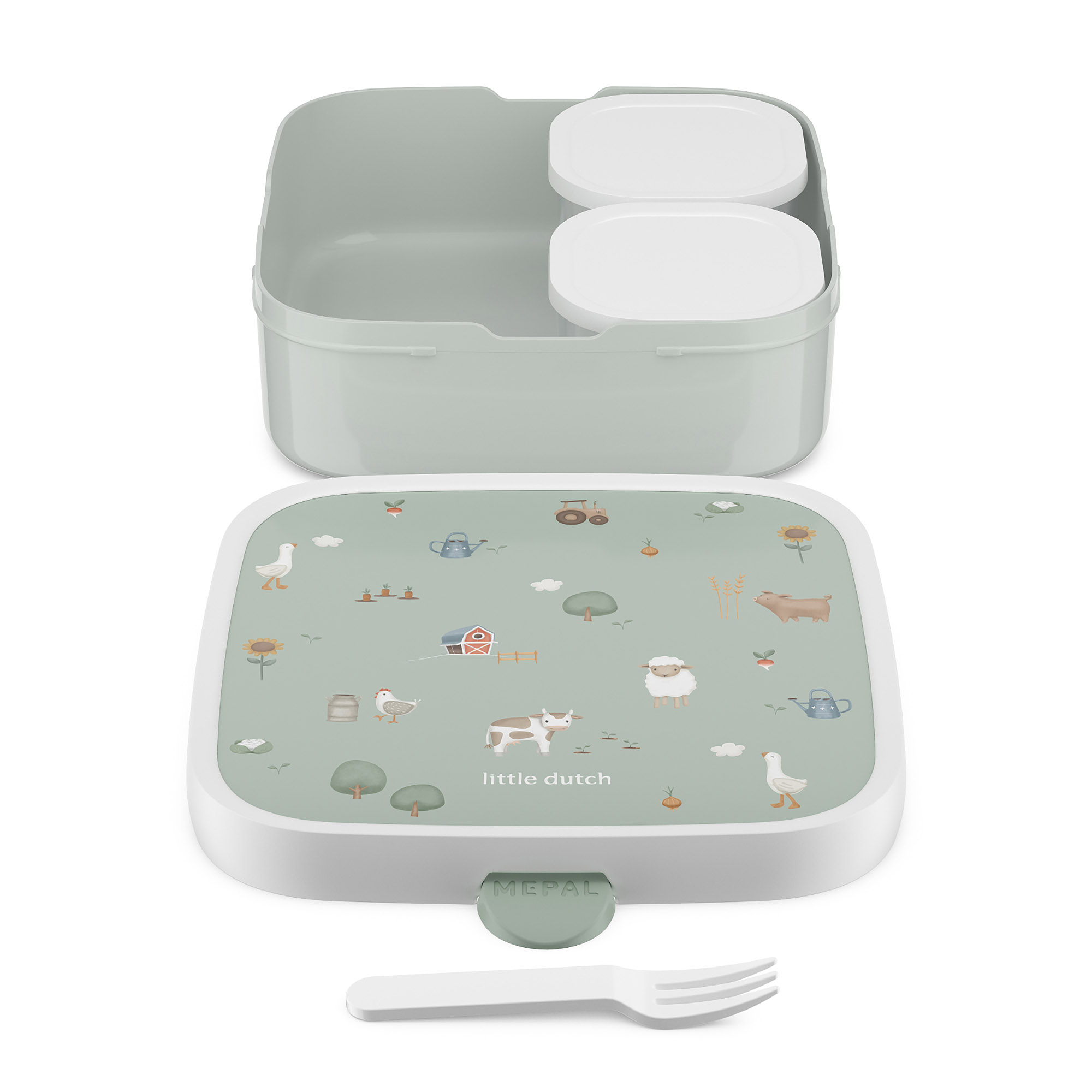 MEPAL Brotdose CAMPUS groß 1,3 Liter 2 Bento-Einsätze LITTLE DUTCH Little Farm