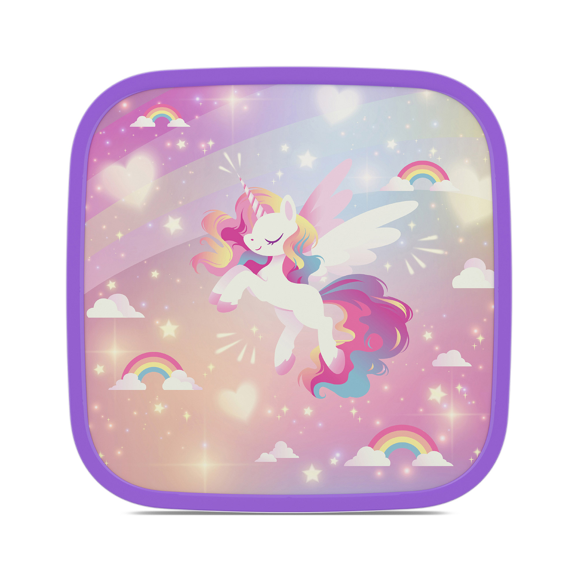 MEPAL CAMPUS Large Lunch Box with 2 Bento Inserts, 1.3 litres, Unicorn Glow design