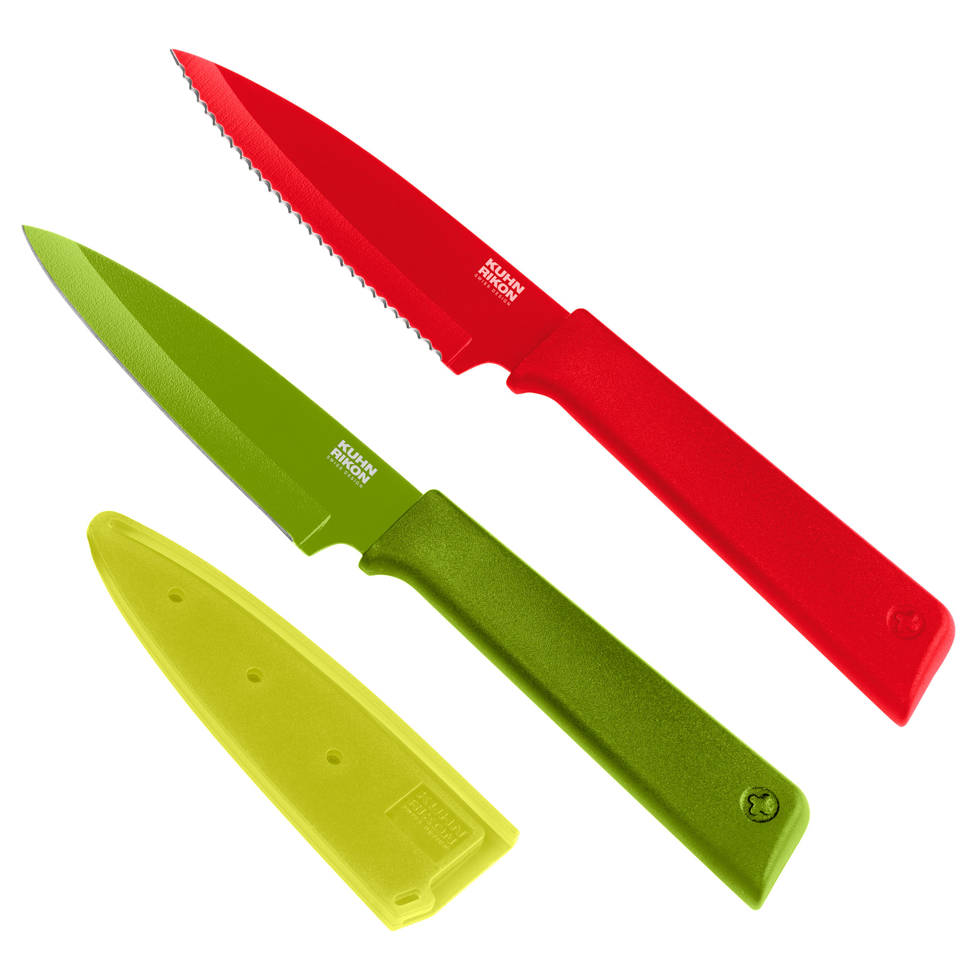 KUHN RIKON Rüstmesser-Set COLORI 2-teilig Allzweckmesser + Allzweckmesser gezahnt