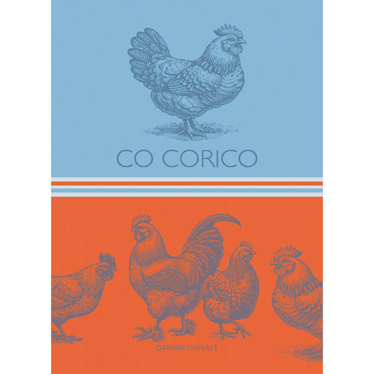 GARNIER-THIEBAUT Geschirrtuch CO CORICO TANGO (Hahn) 56 x 78 cm 100% Baumwolle